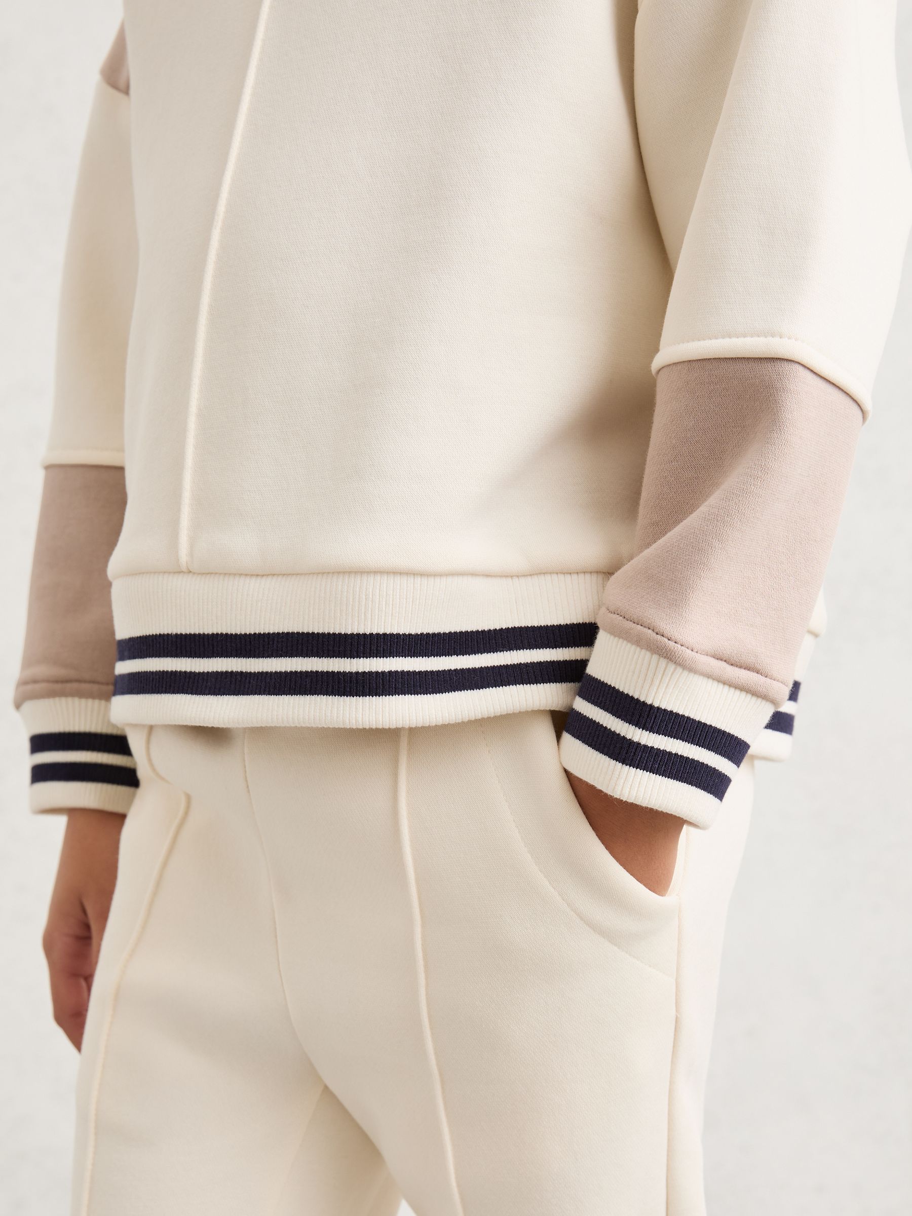 13-14 yrs Cotton-Blend Hoodie and Joggers Set in Neutral - Image 3 of 4