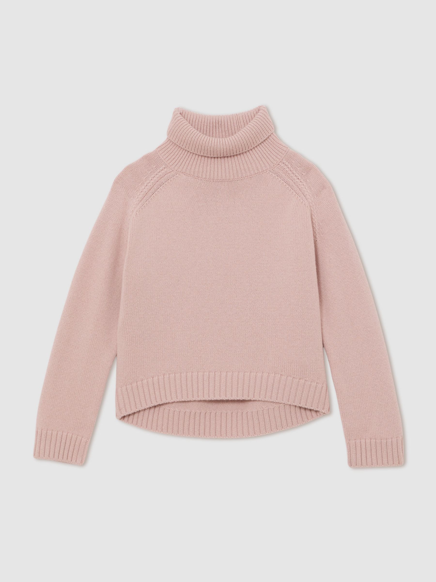 9-13 yrs Wool-Cashmere Roll-Neck Jumper in Pink - Image 2 of 5