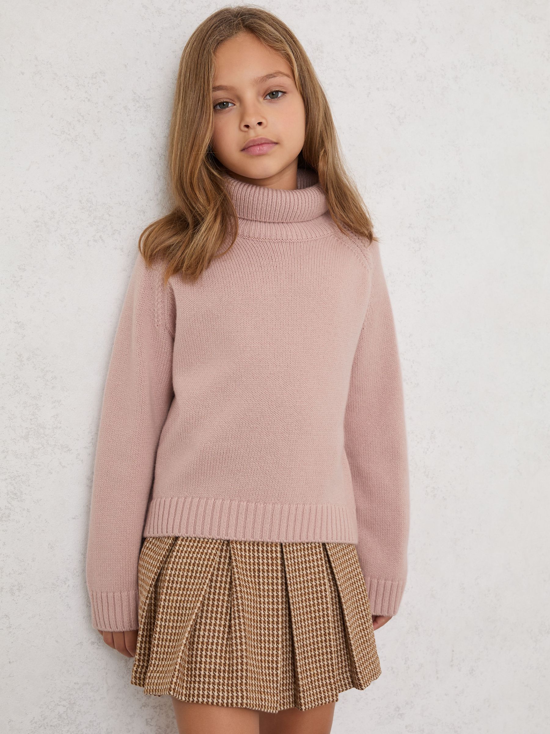 9-13 yrs Wool-Cashmere Roll-Neck Jumper in Pink - Image 3 of 5