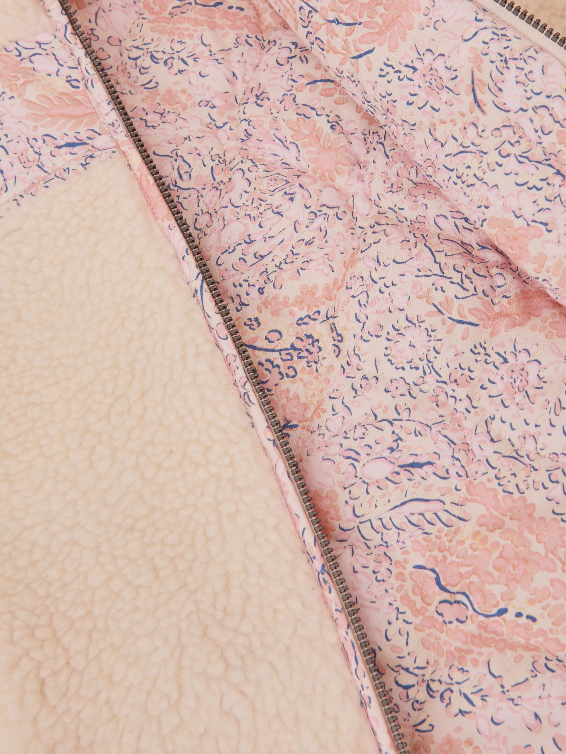 13-14 yrs Floral-Panel Fleece Jacket in Ivory - Εικόνα 5 από 5