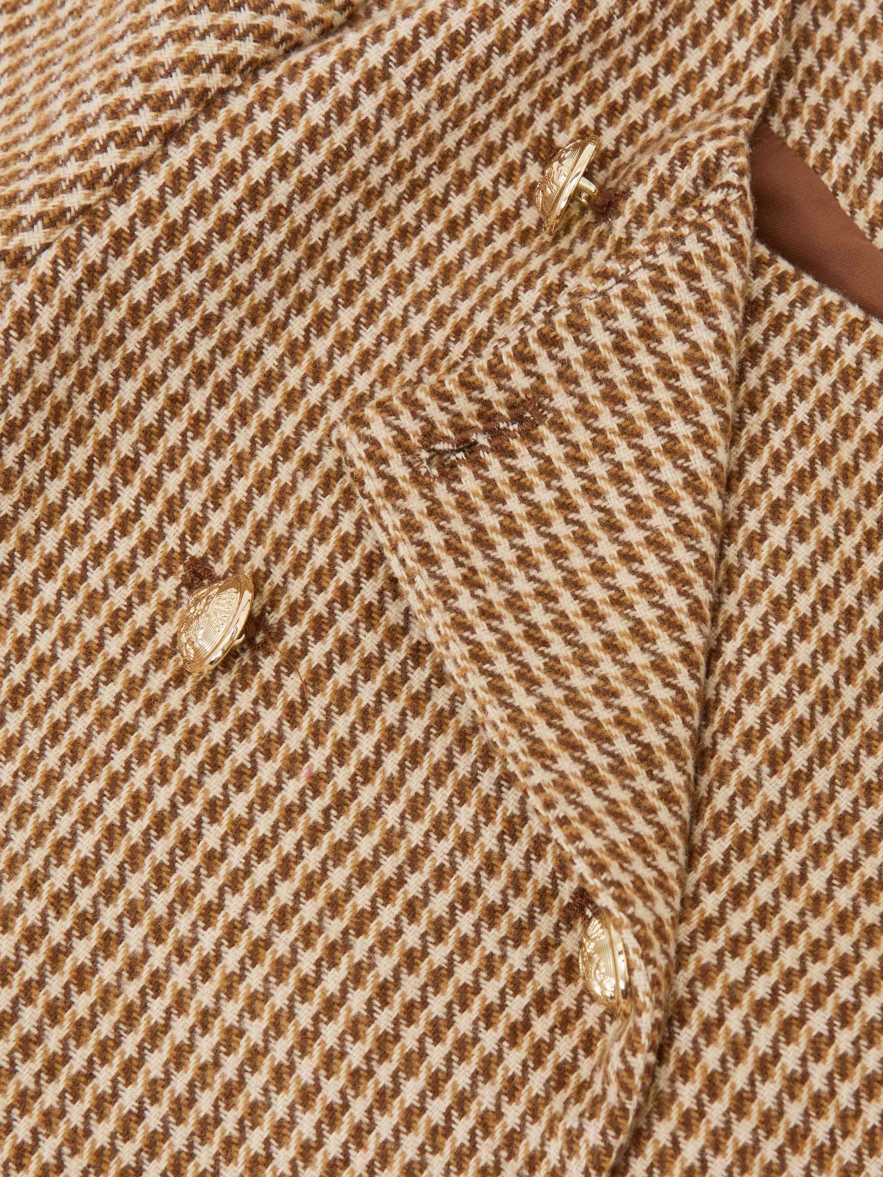 3-9 yrs Puppytooth-Check Fitted Jacket in Brown - Image 5 of 5