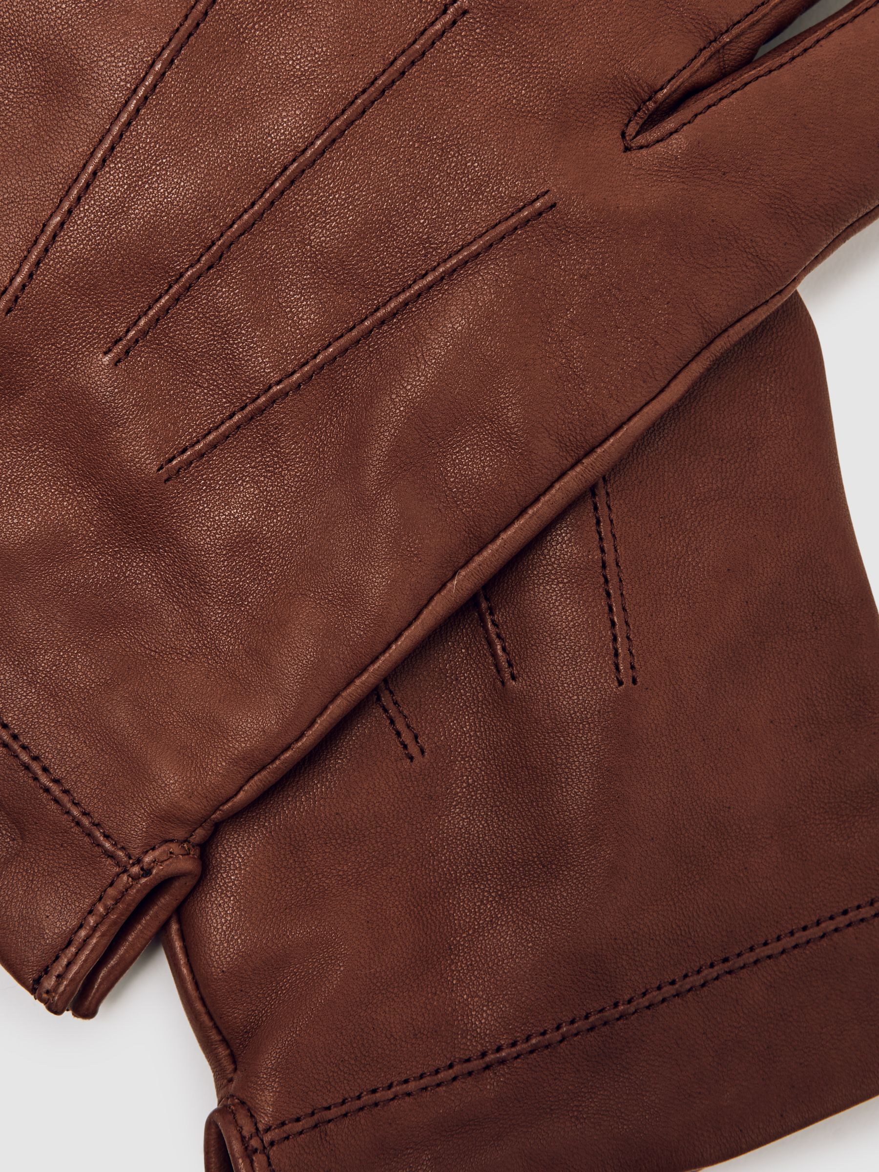 Nappa Leather Gloves in Cognac - Image 3 of 4