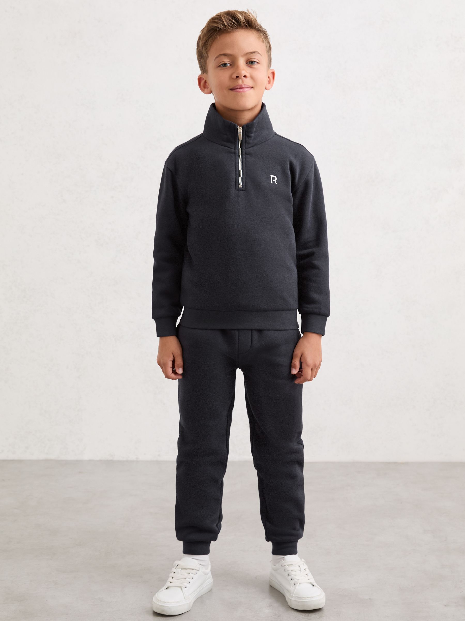3-9 yrs Half-Zip Logo Tracksuit Set in Navy - Image 1 of 5
