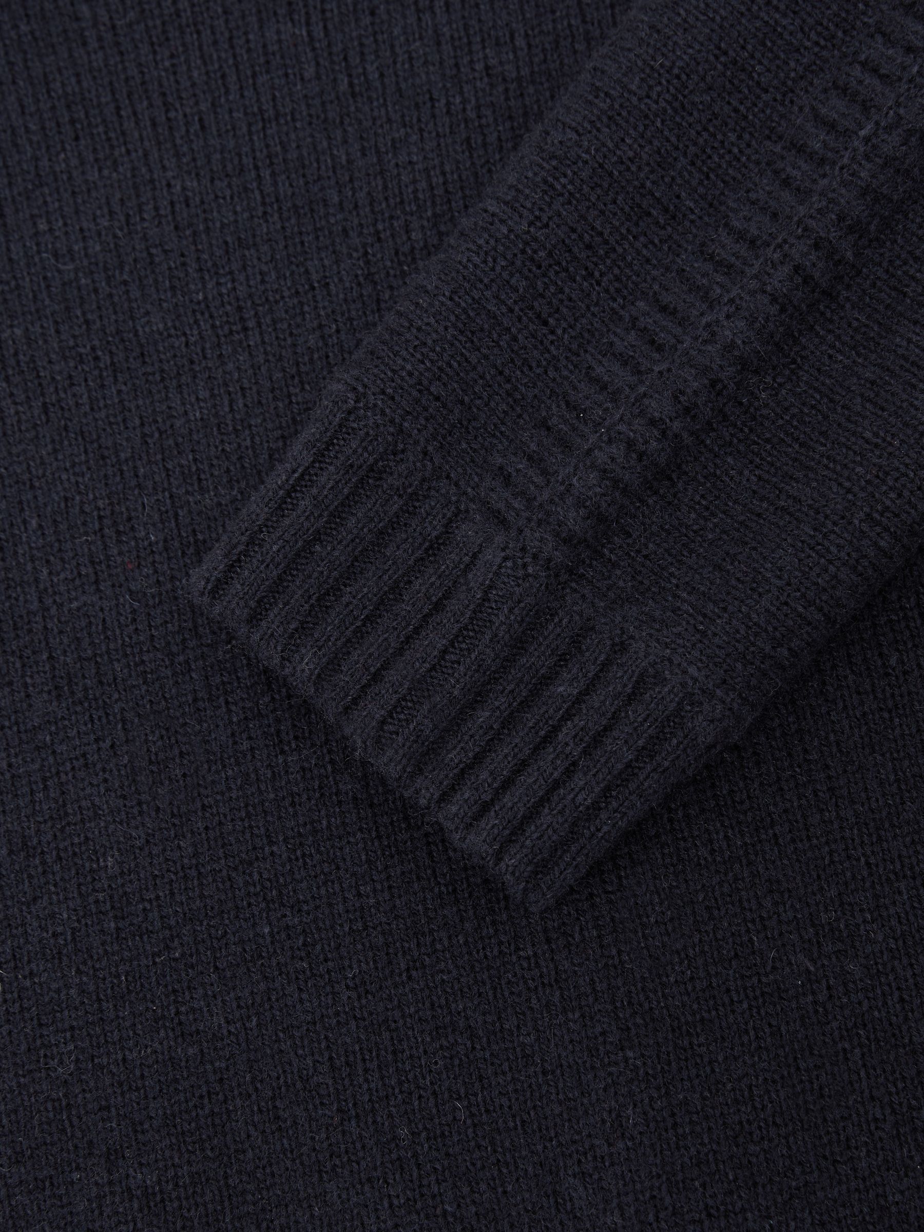Merino Wool-Blend Rib-Detail Jumper in Navy - Image 5 of 5