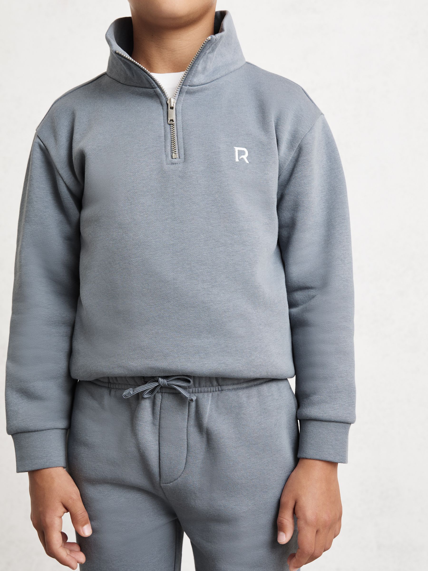 9-13 yrs Half-Zip Logo Tracksuit Set in Airforce Blue - Image 1 of 4