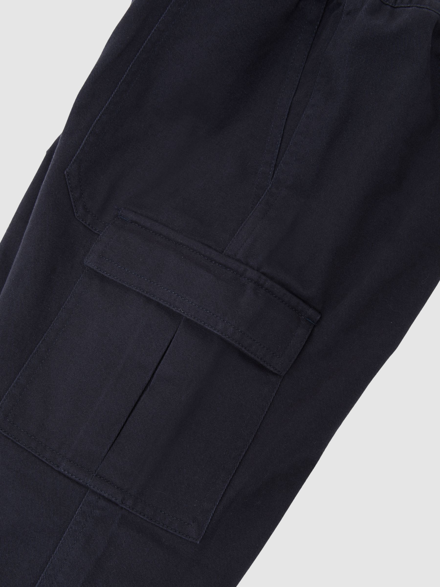 13-14 yrs Cotton Wide-Leg Cargo Trousers in Navy - Image 6 of 6