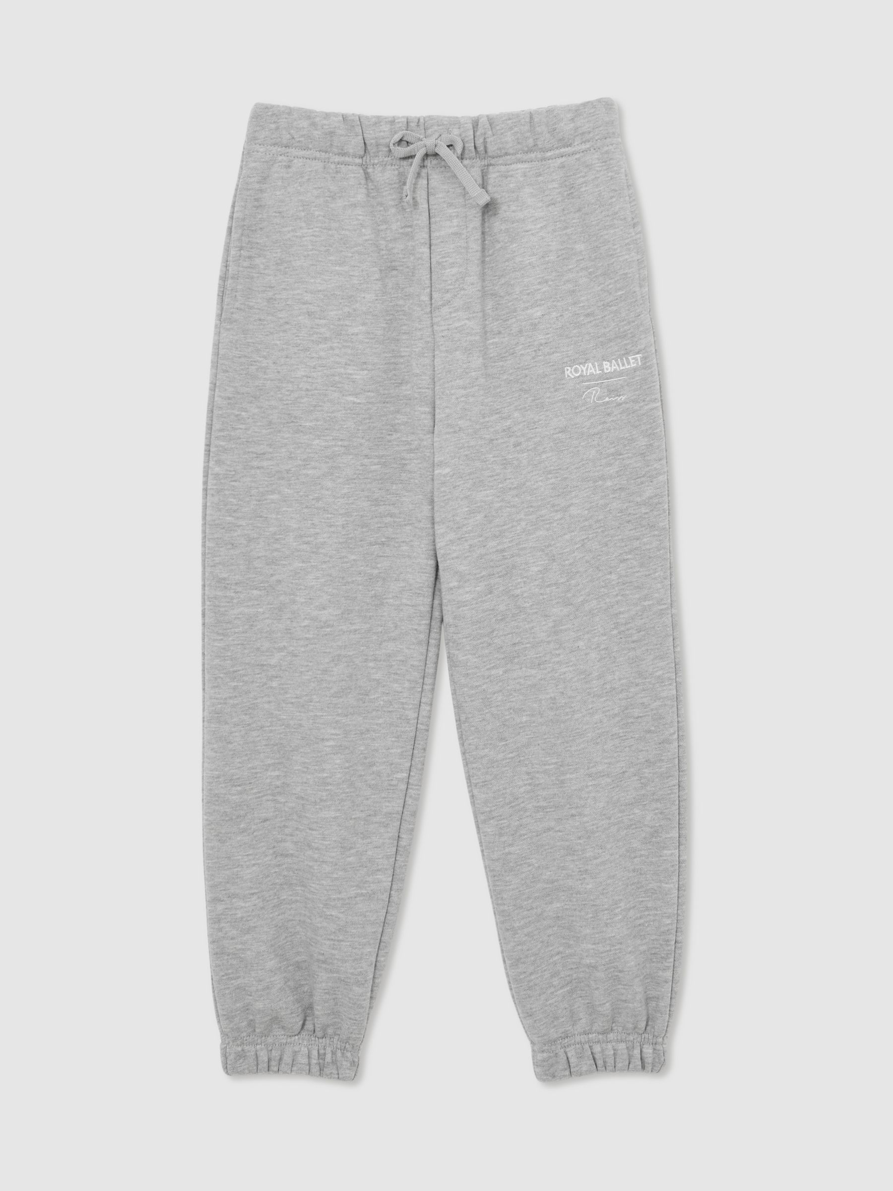 9-13 yrs Reiss | Royal Ballet Cuffed Unisex Fit Joggers in Grey Melange - Image 2 of 5