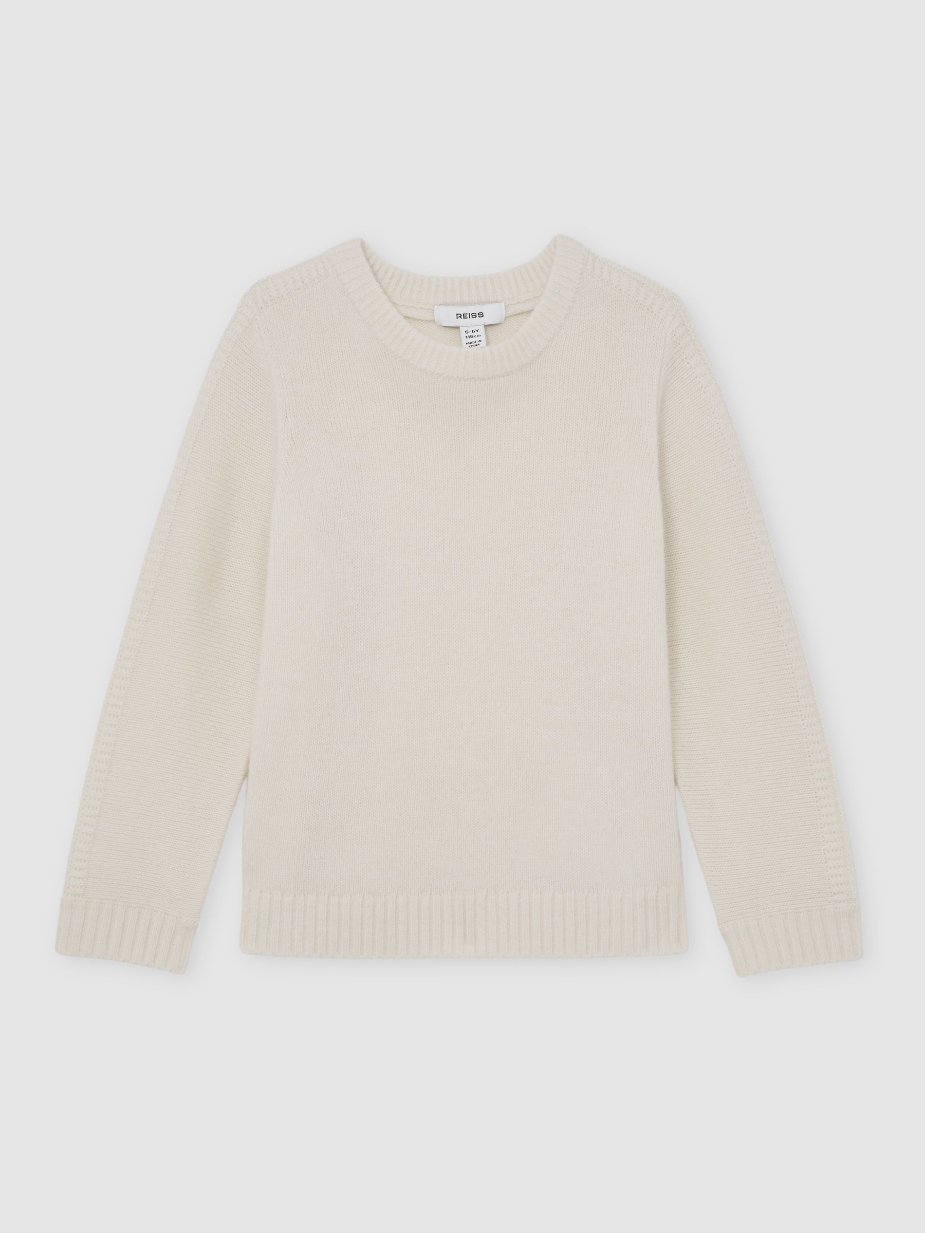 Merino Wool-Blend Rib-Detail Jumper in Snow - Image 2 of 6