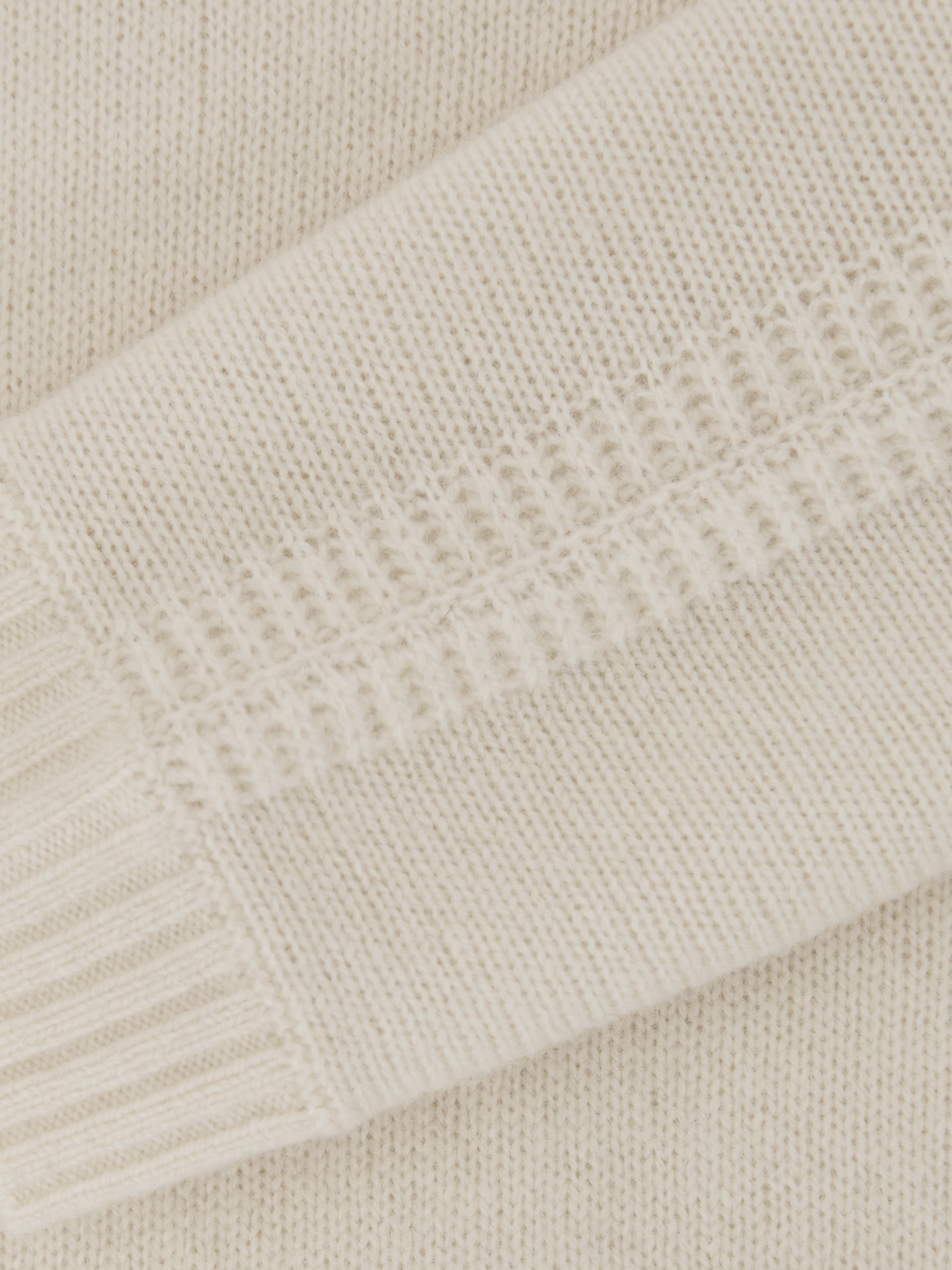 Merino Wool-Blend Rib-Detail Jumper in Snow - Image 6 of 6