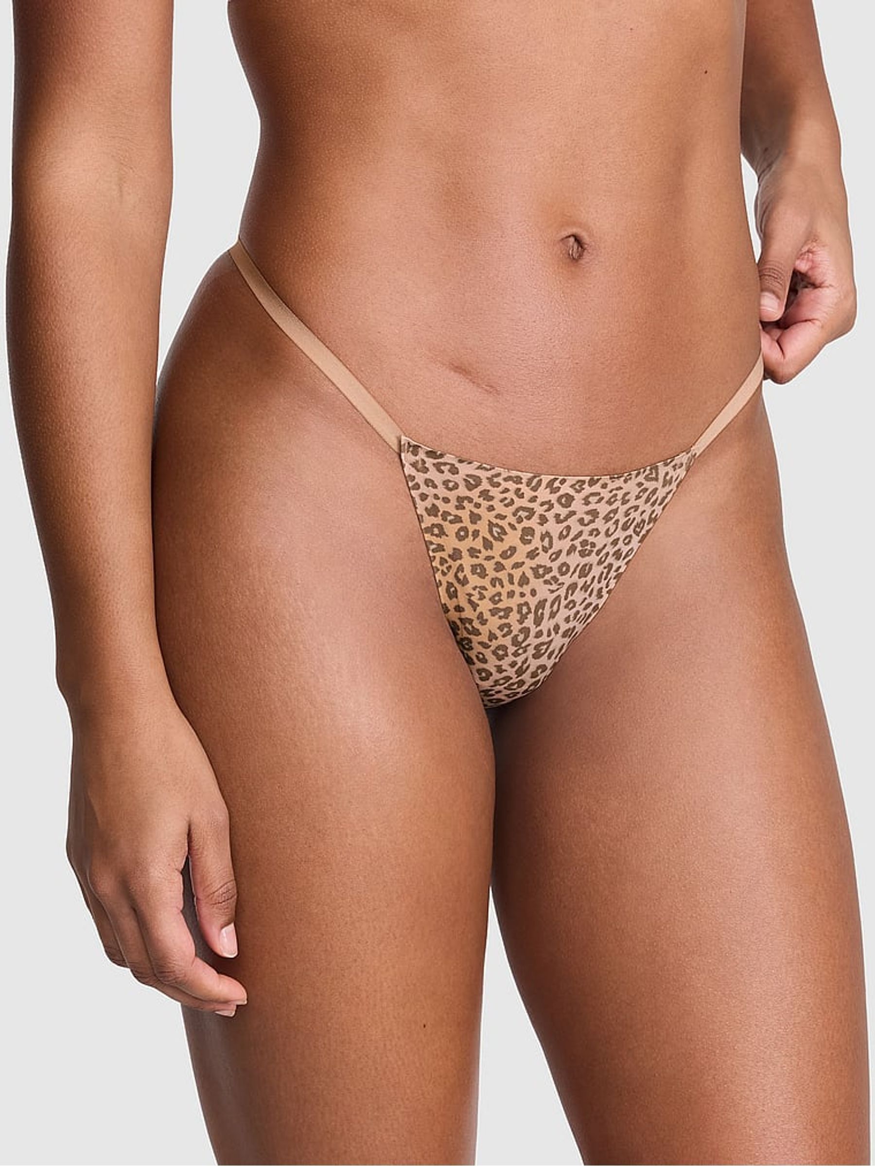 Leopard Brown G-String No Show Knickers - Image 1 of 2