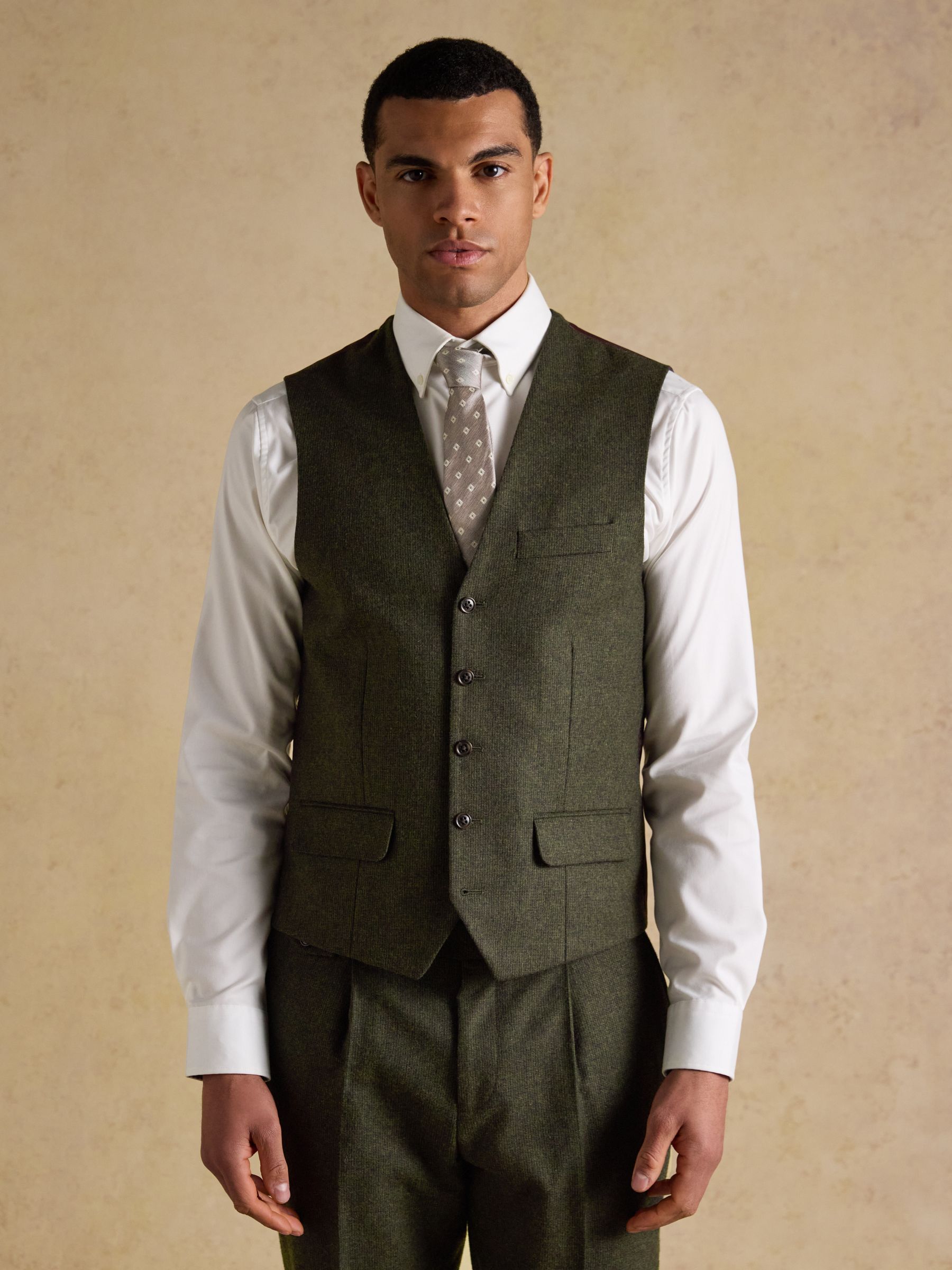 Green Wool Blend Waistcoat - Image 1 of 7