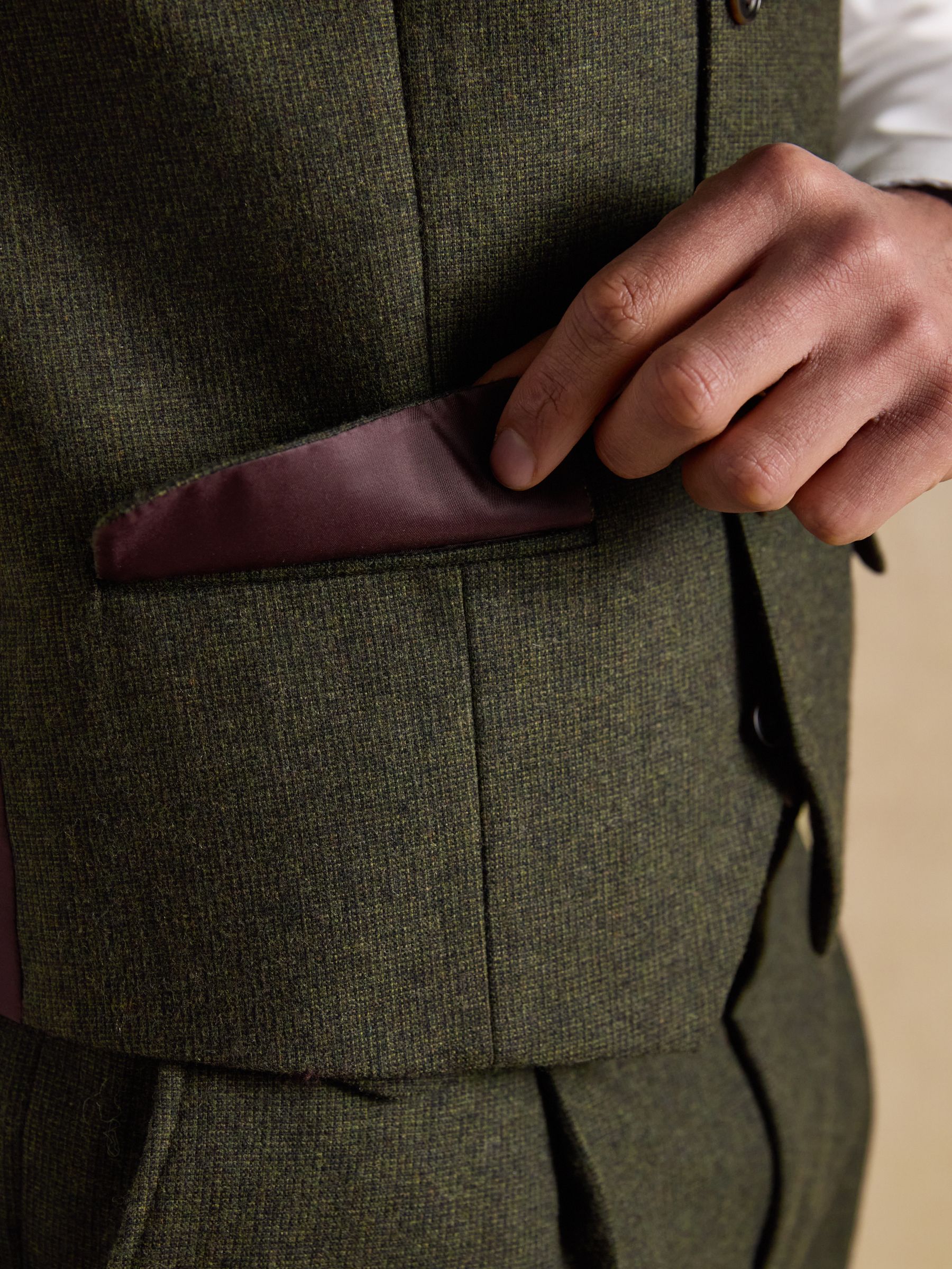 Green Wool Blend Waistcoat - Image 6 of 7