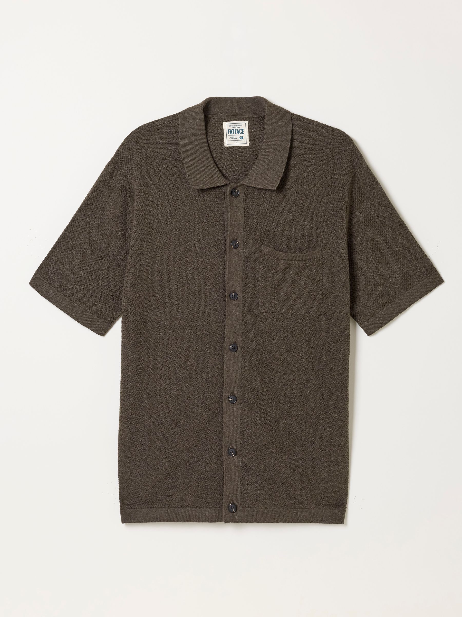 Portloe Khaki Green Knitted Shirt - Image 7 of 7