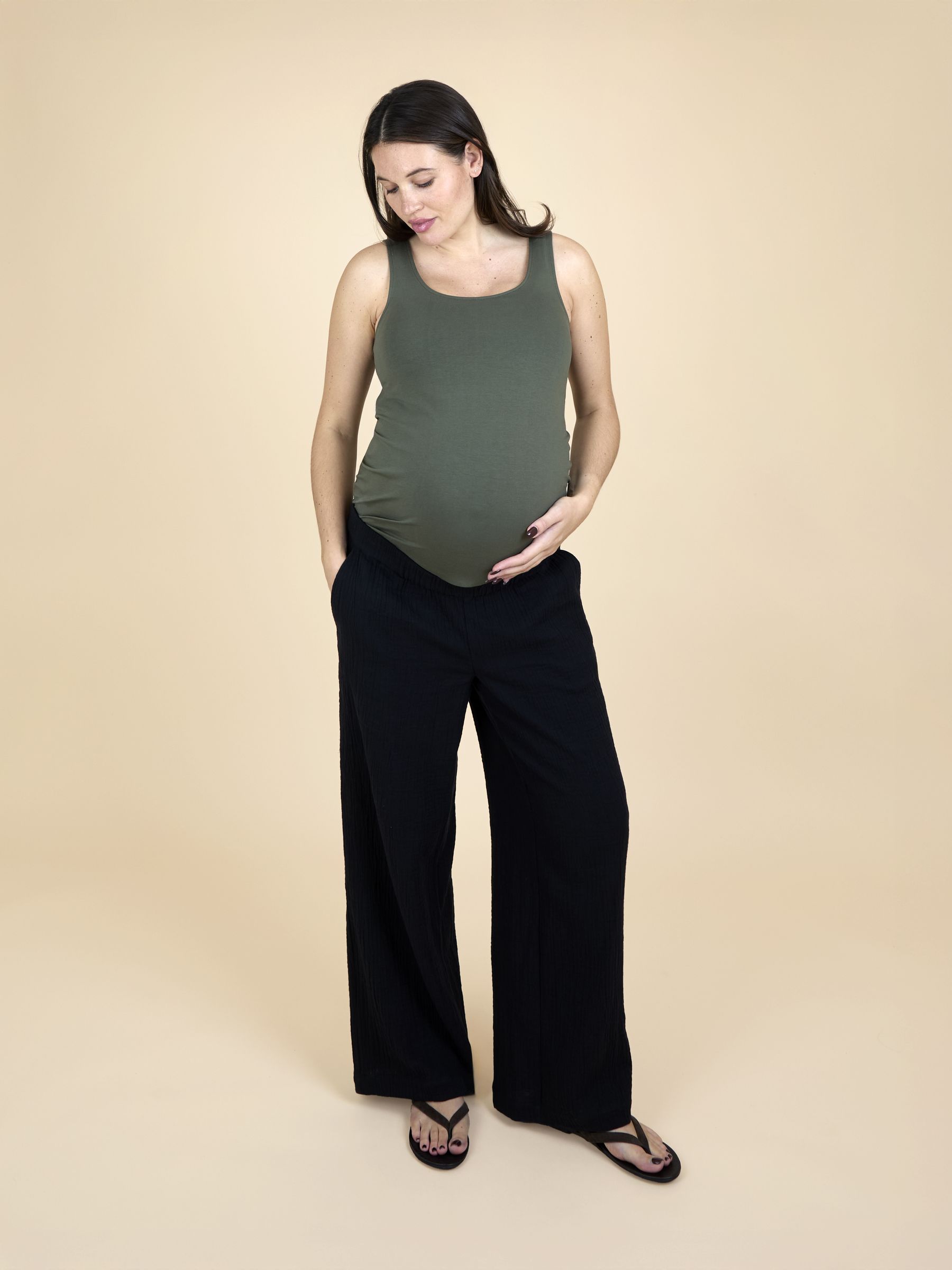 Black Textured Maternity Trousers - Image 3 of 7