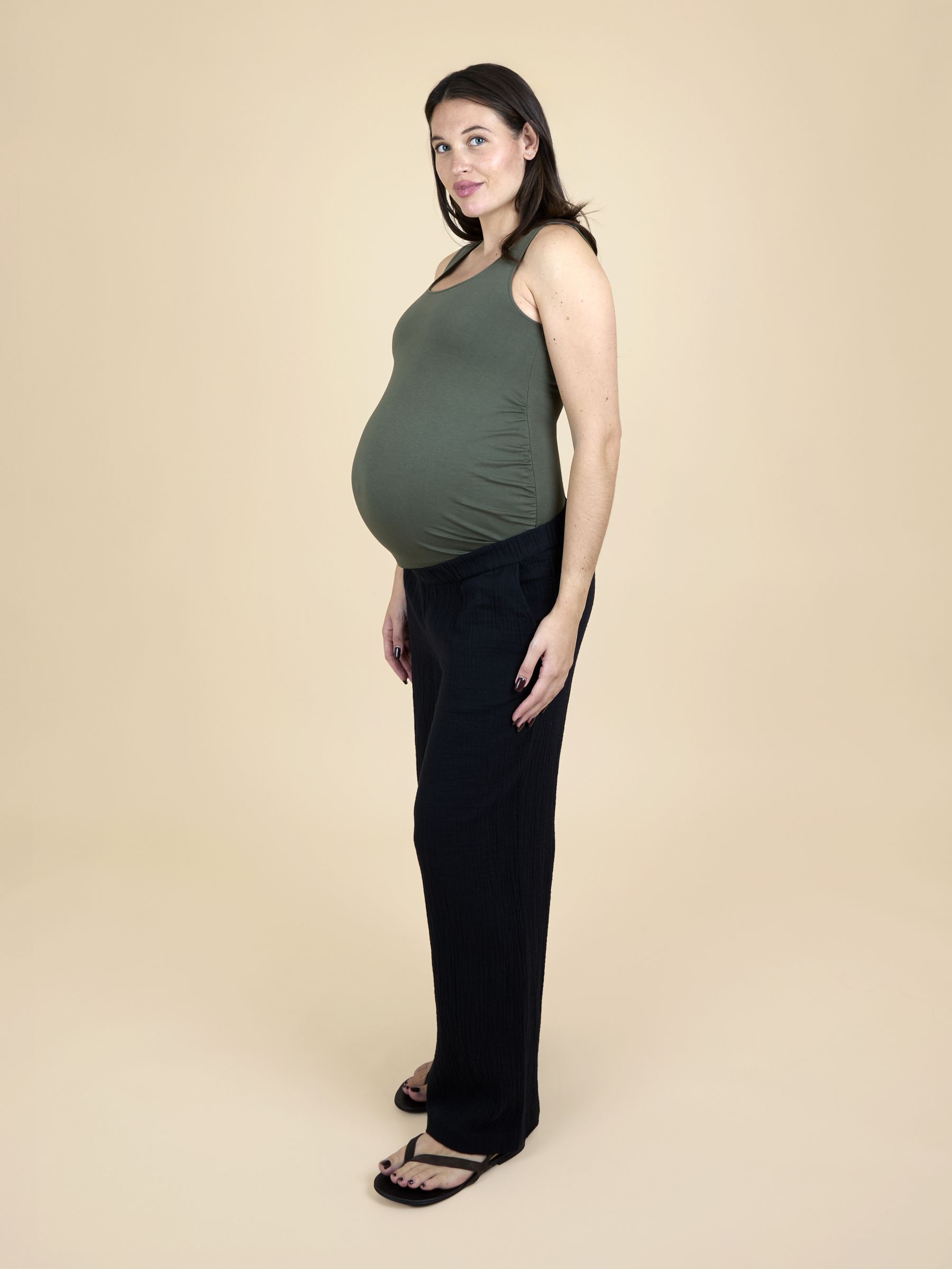 Black Textured Maternity Trousers - Image 6 of 7