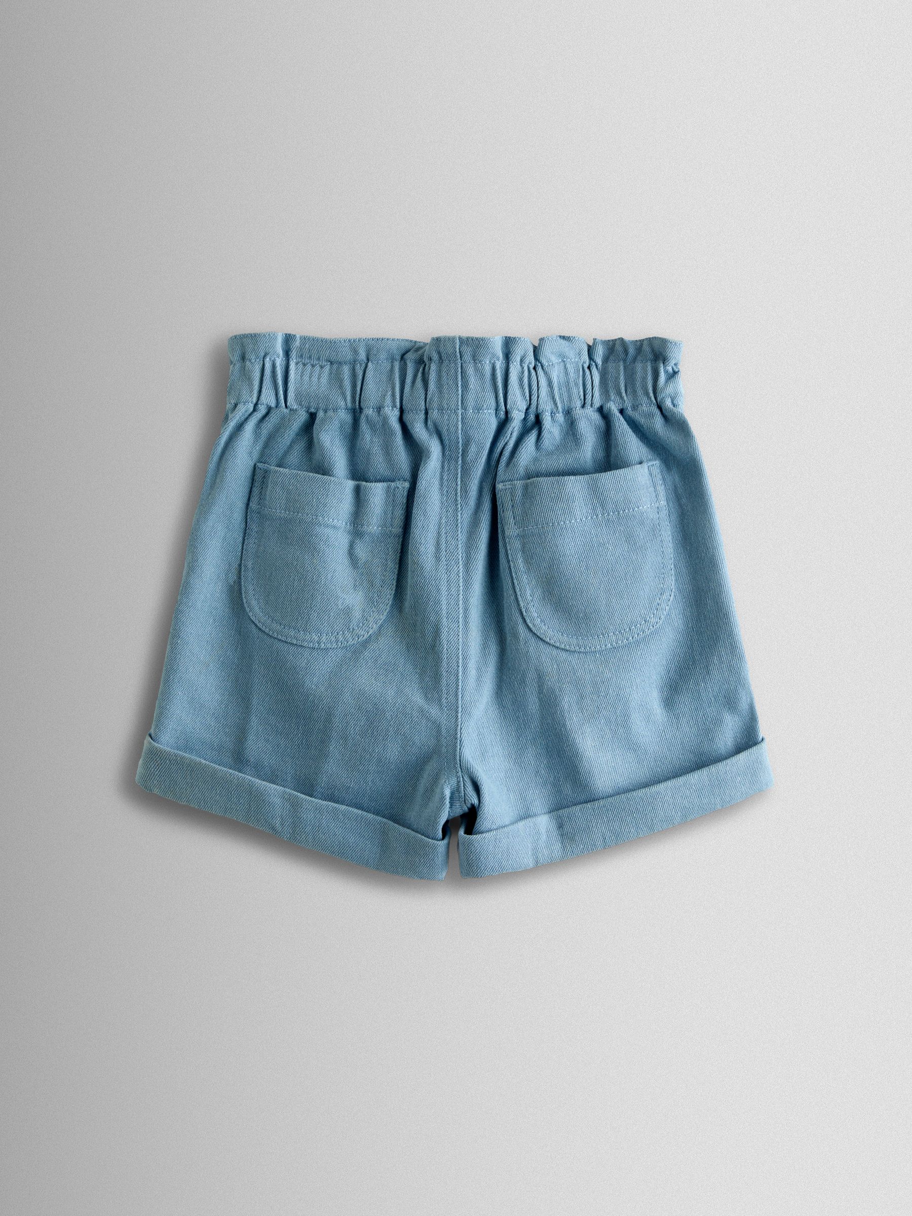 Blue Floral Embroidered Twill Shorts - Image 2 of 3