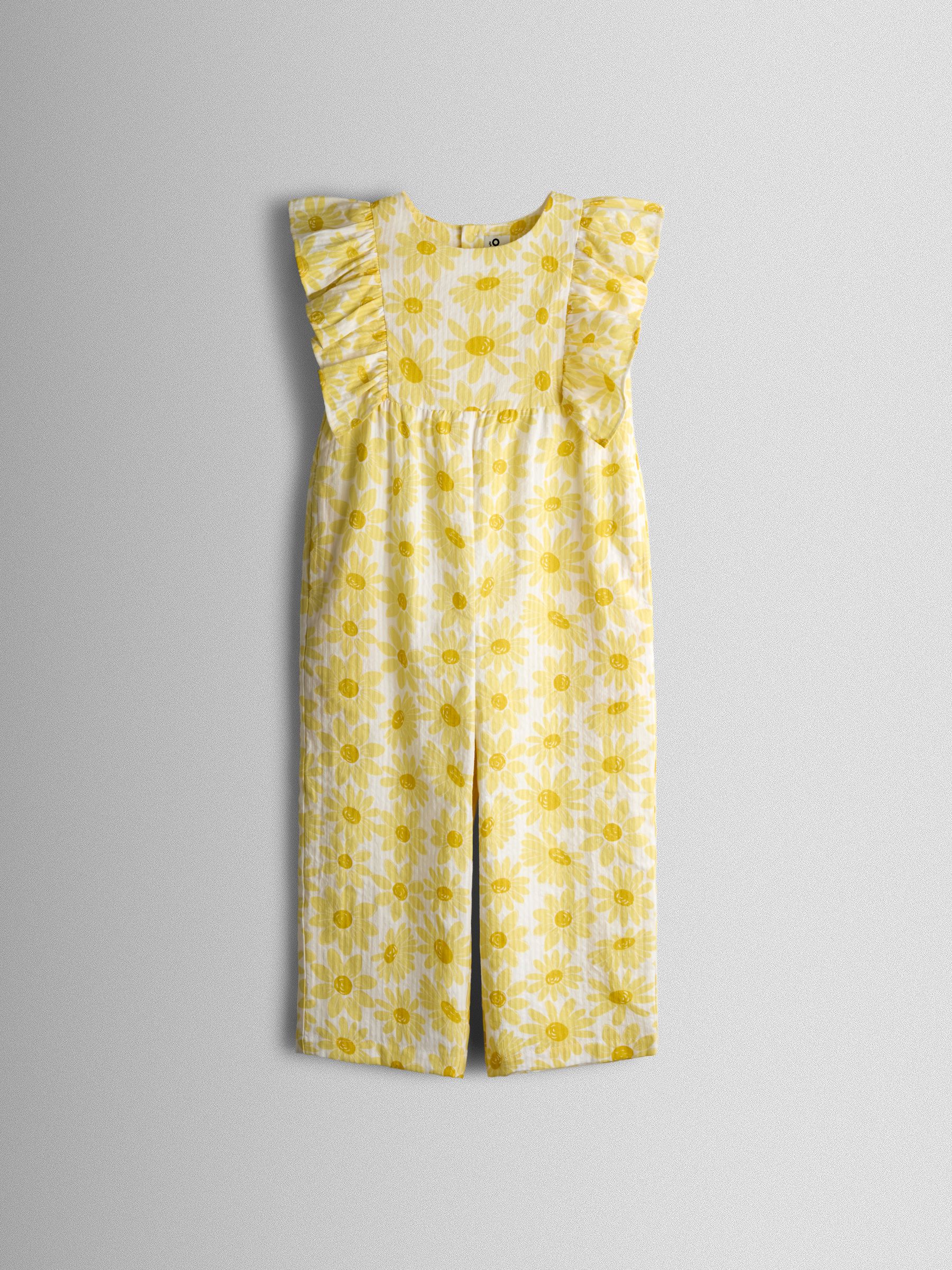 Yellow Daisy Seersucker Frill Sleeve Jumpsuit - Image 2 of 4