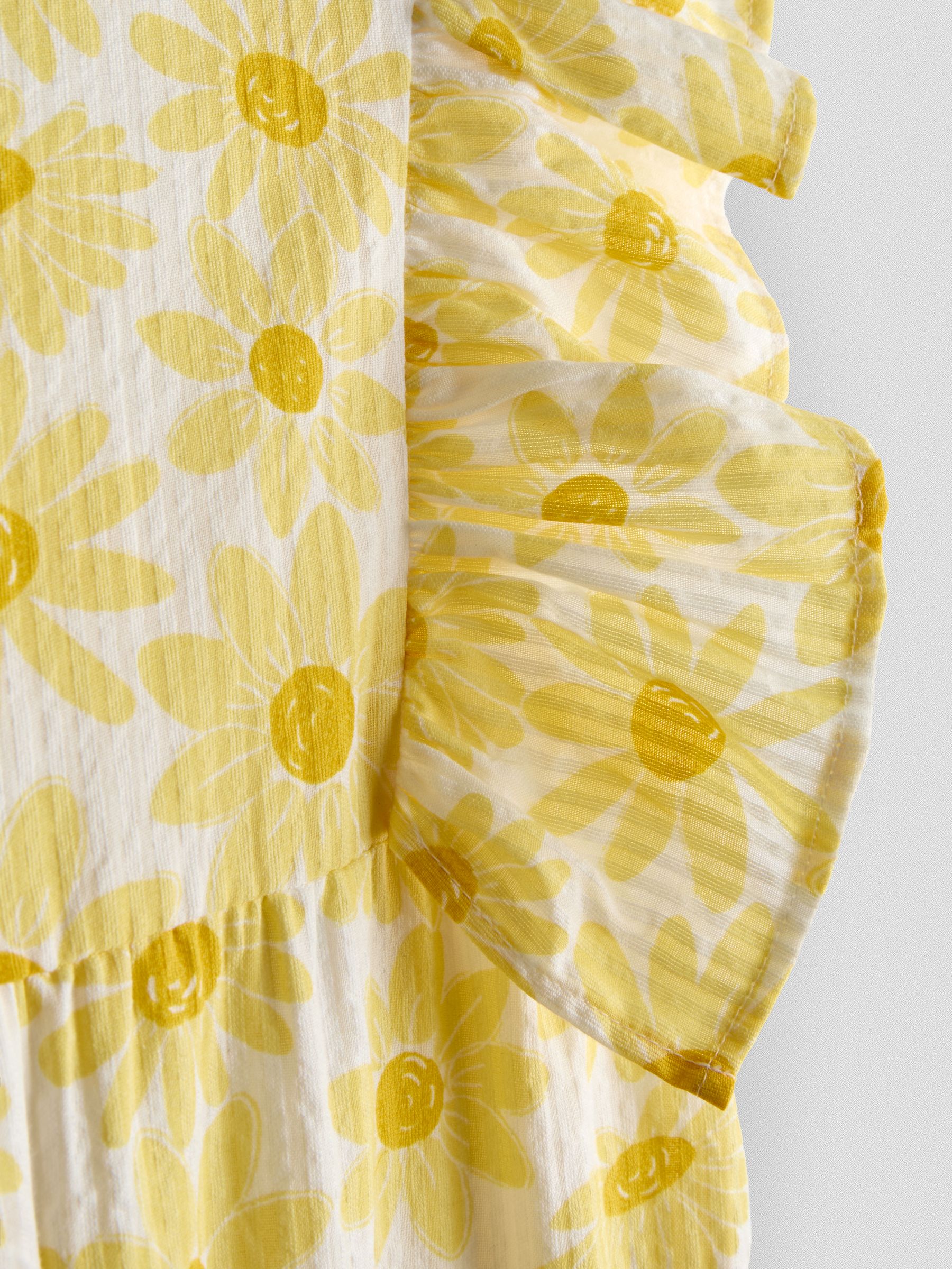 Yellow Daisy Seersucker Frill Sleeve Jumpsuit - Image 4 of 4
