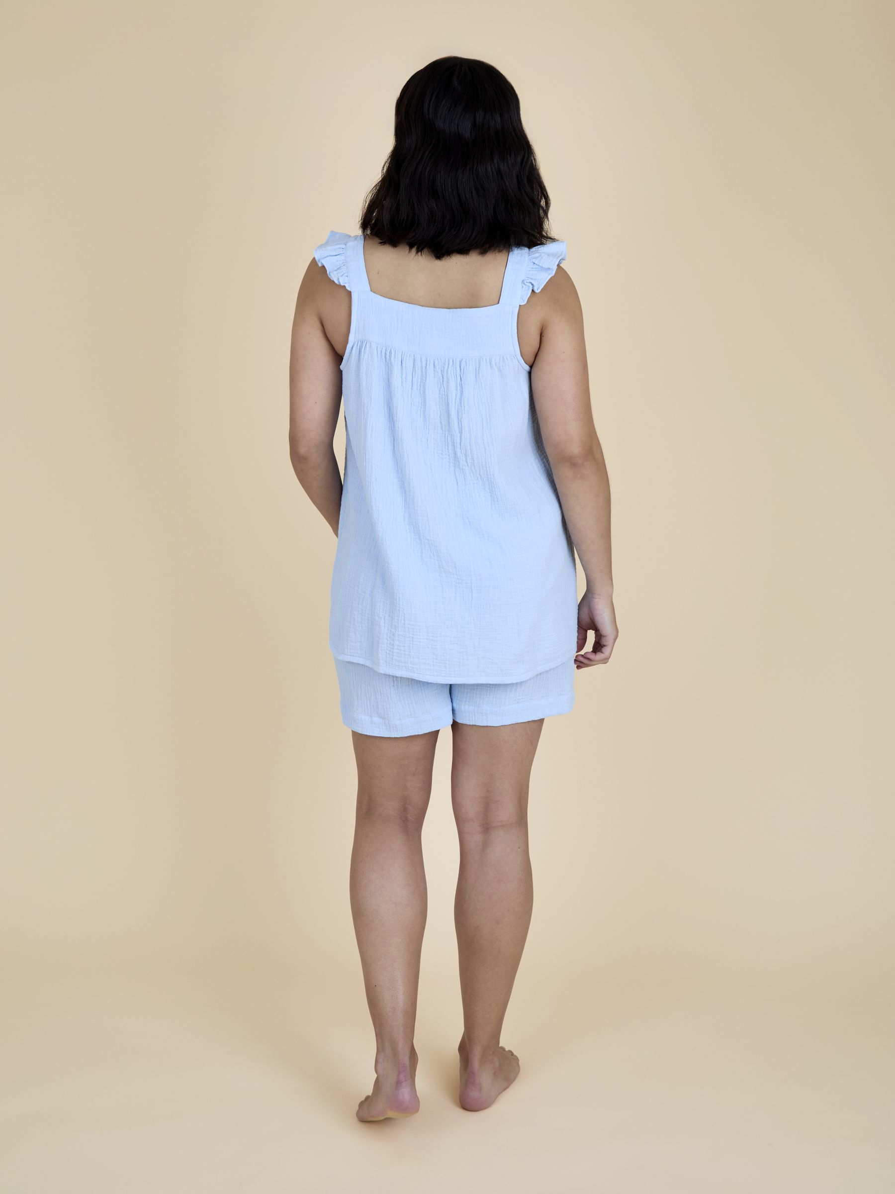 Light Blue Frill Sleeve Maternity Short Pyjama Set - Image 3 of 6
