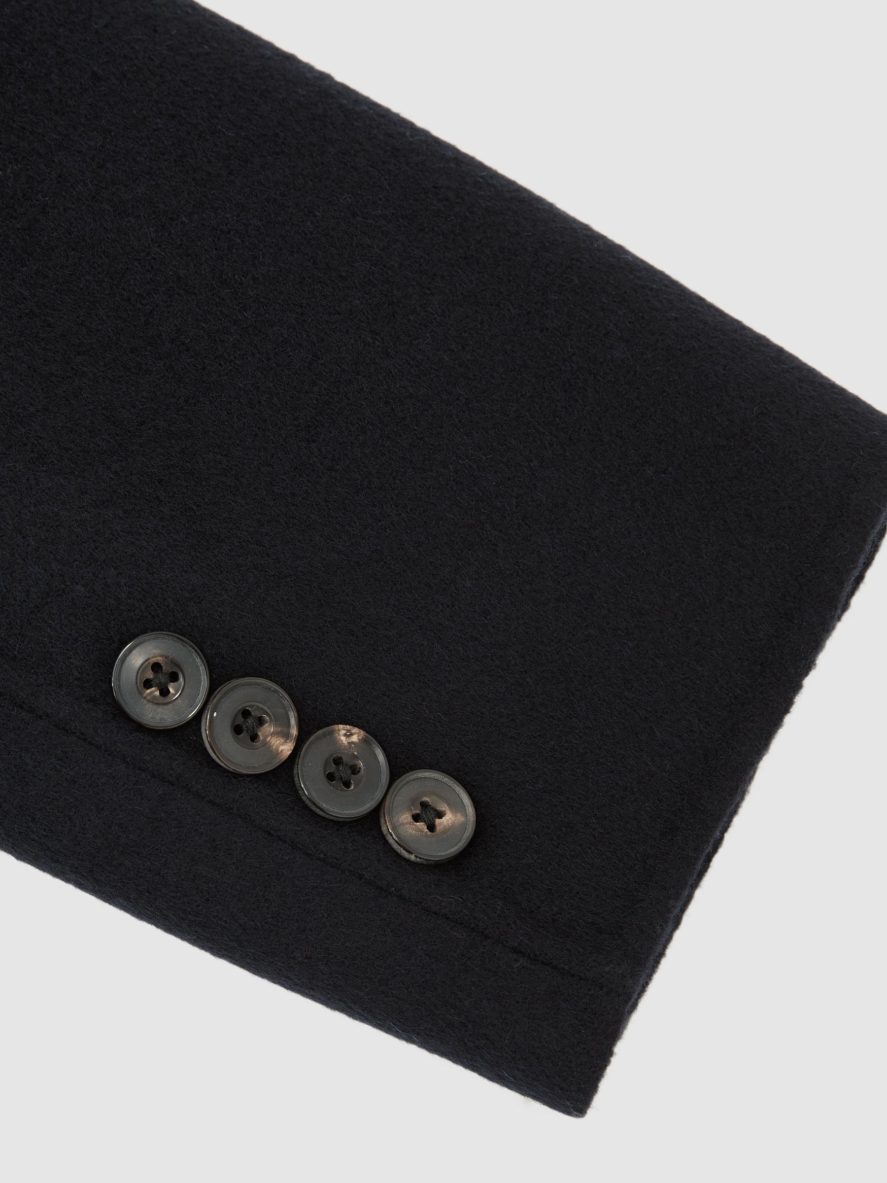 Wool-Blend Single-Breasted Blazer Tailored-Fit in Navy - Image 8 of 9