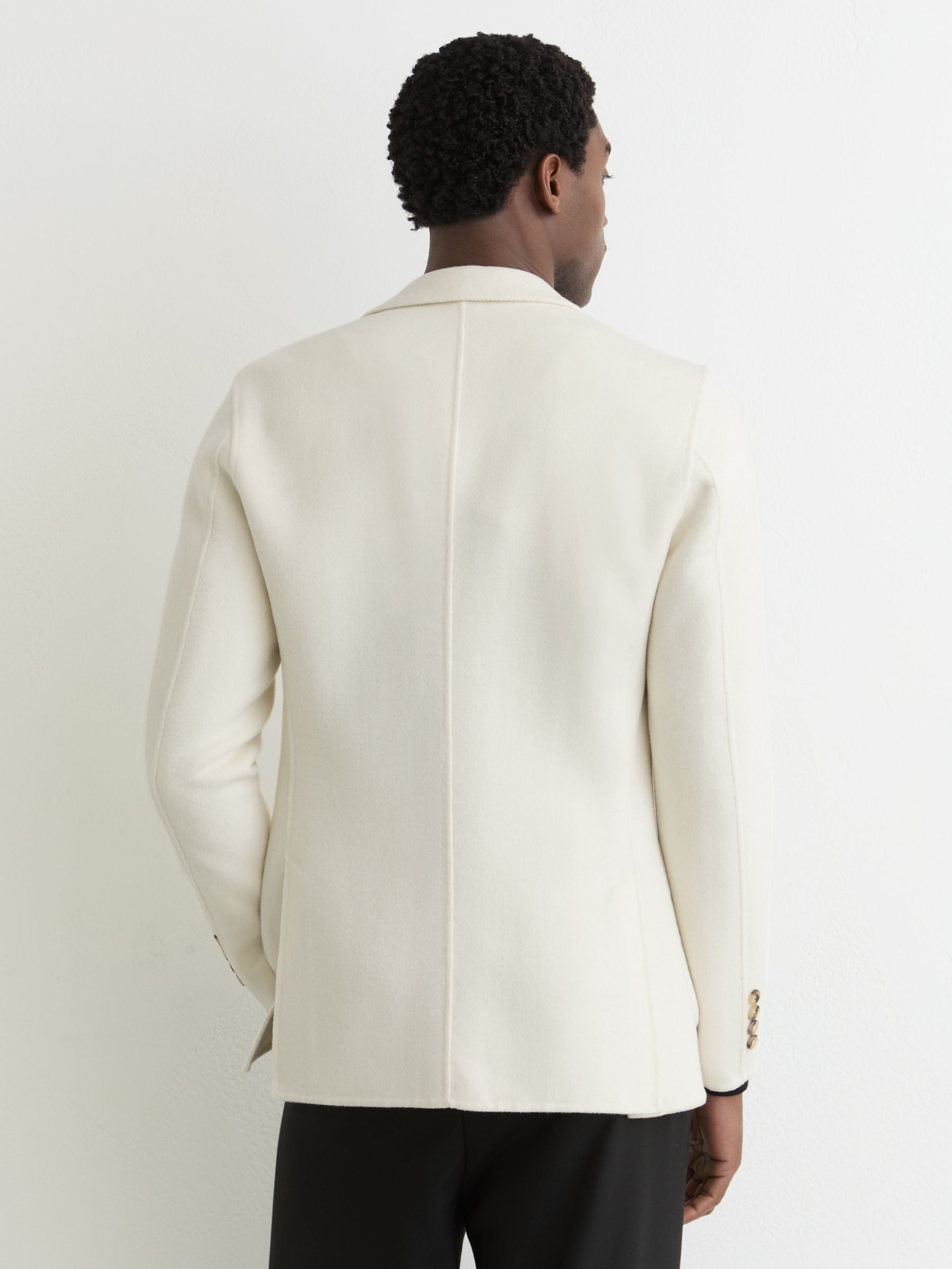Wool-Blend Single-Breasted Blazer Tailored-Fit in Off White - Image 5 of 7