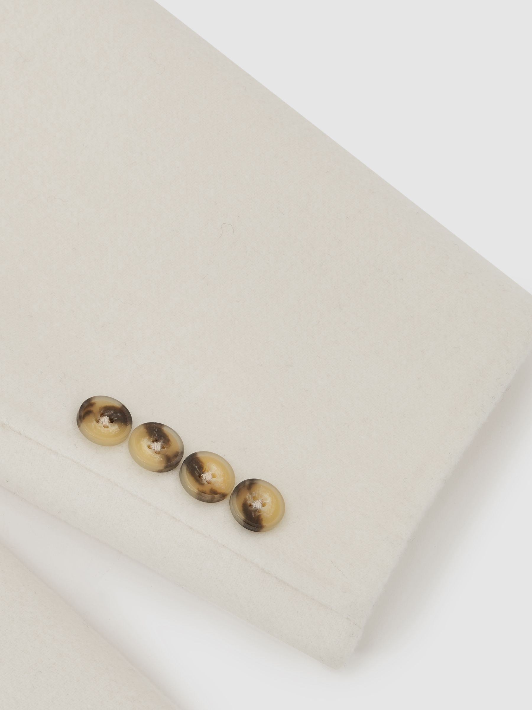 Wool-Blend Single-Breasted Blazer Tailored-Fit in Off White - Image 6 of 7