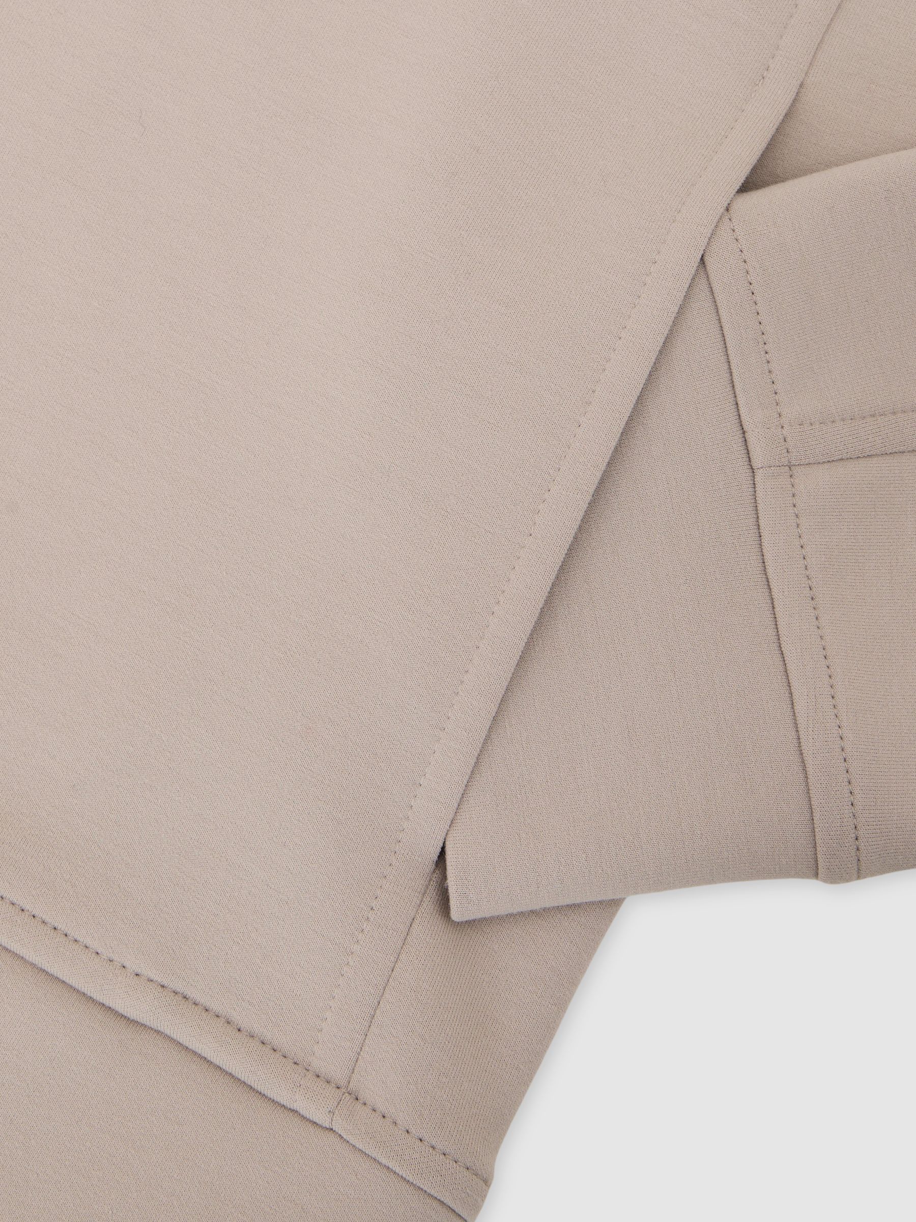 Reiss Premium Interlock Zip-Through Overshirt in Stone | REISS