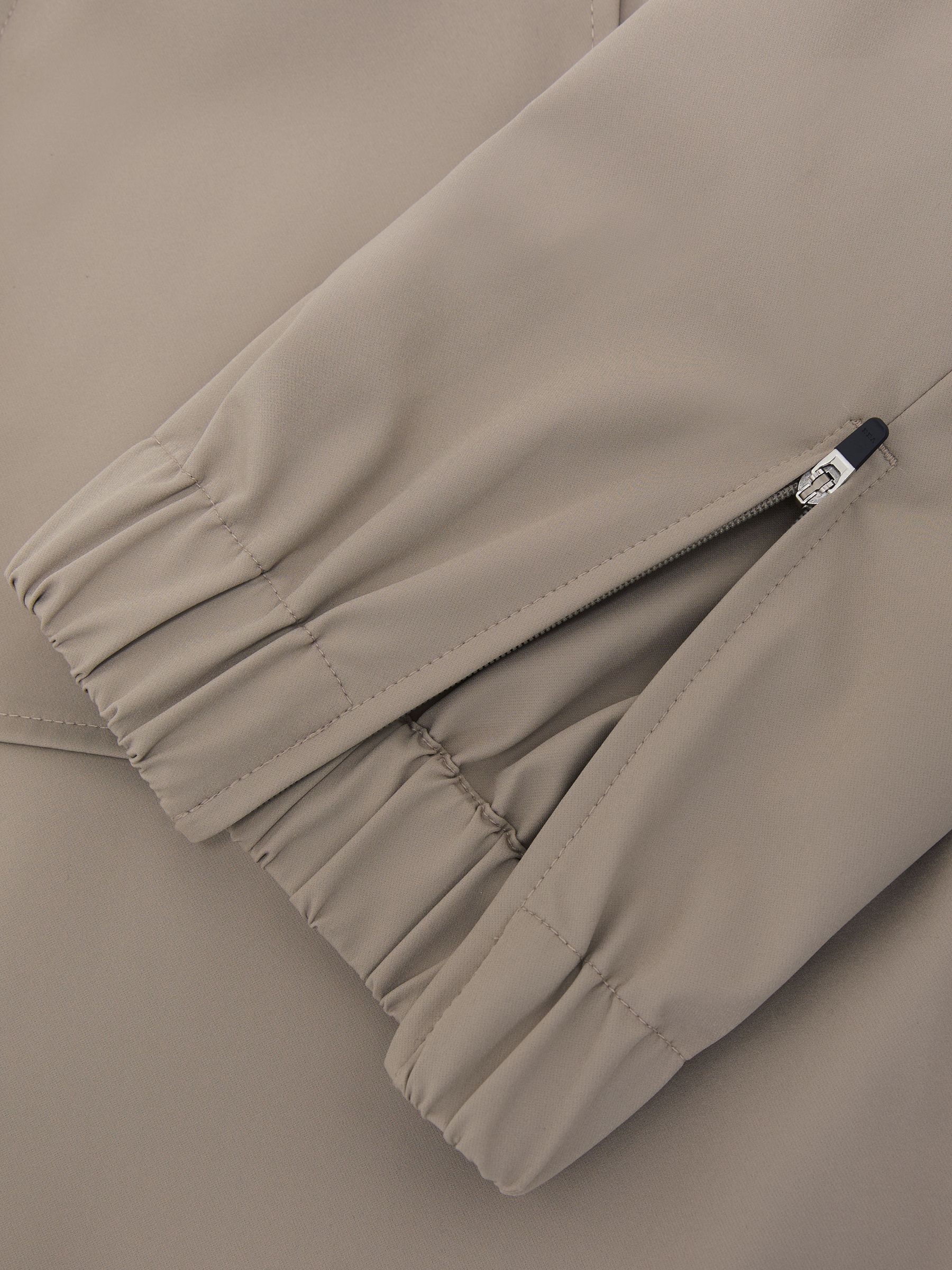Technical Cuffed Drawstring Trousers in Taupe Brown - image 3