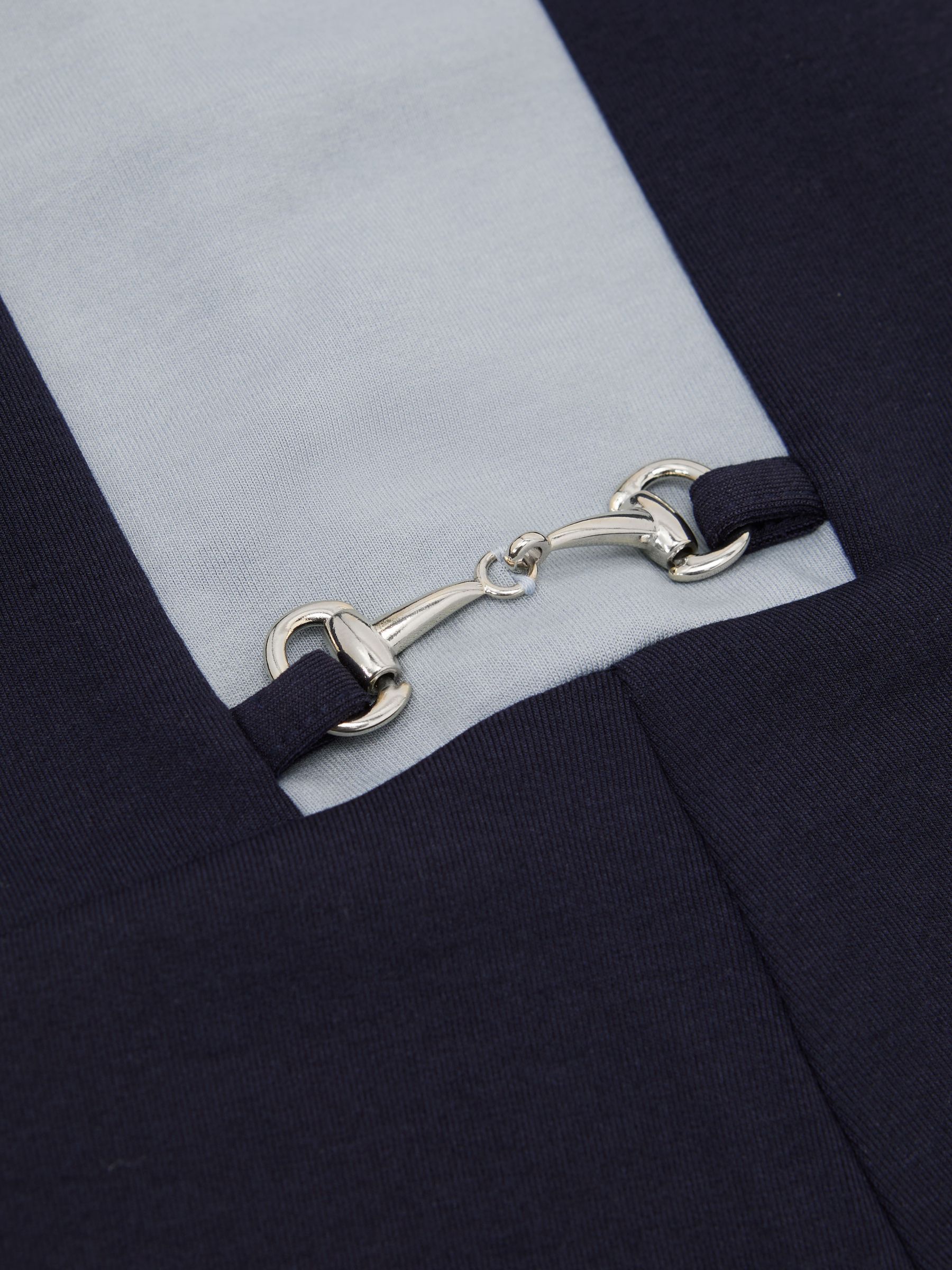 13-14 yrs Premium Interlock Colour-Block Button Dress in Navy - Image 4 of 4