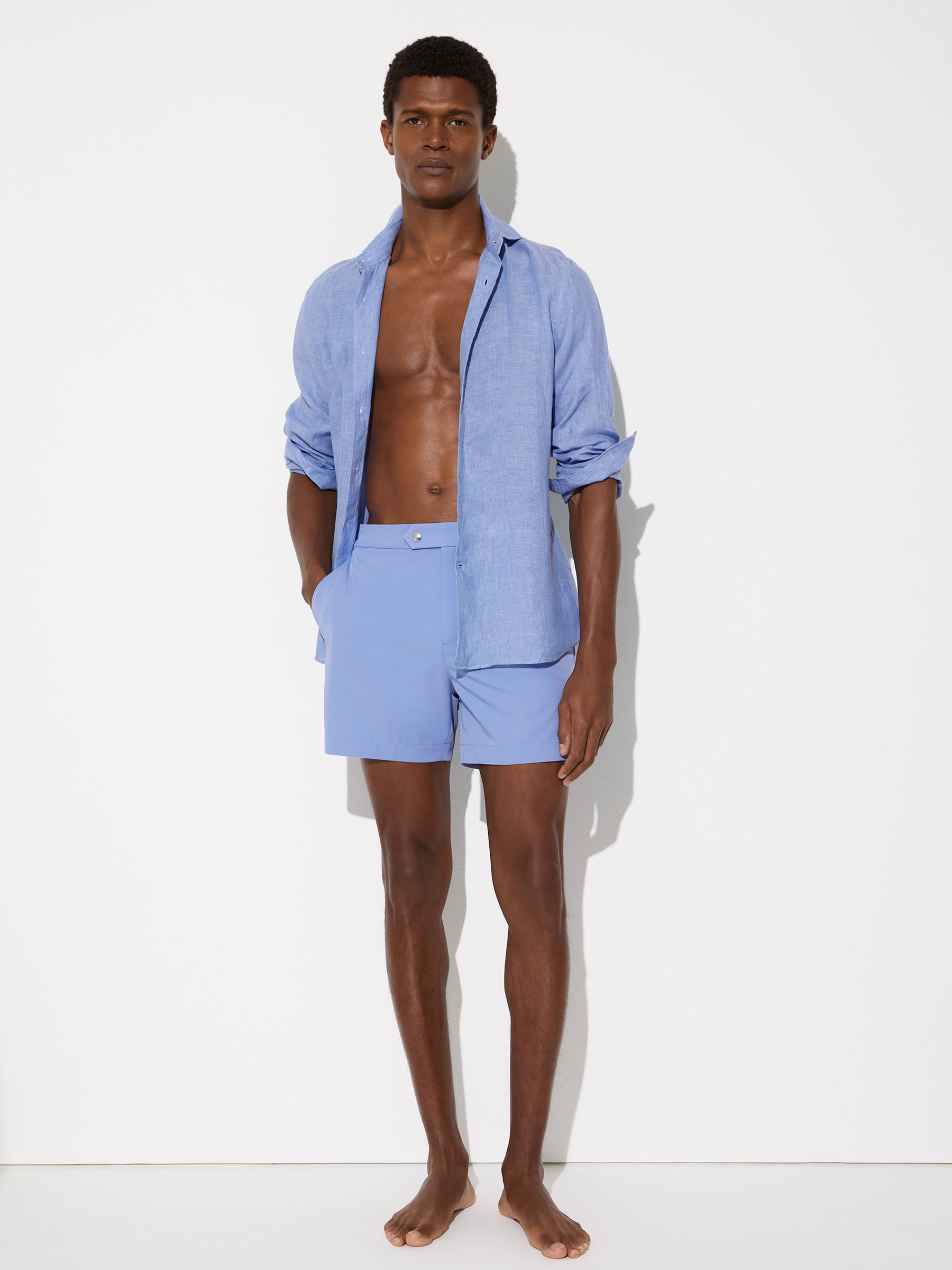 Side-Adjuster Swim Shorts in Sky Blue - image 2