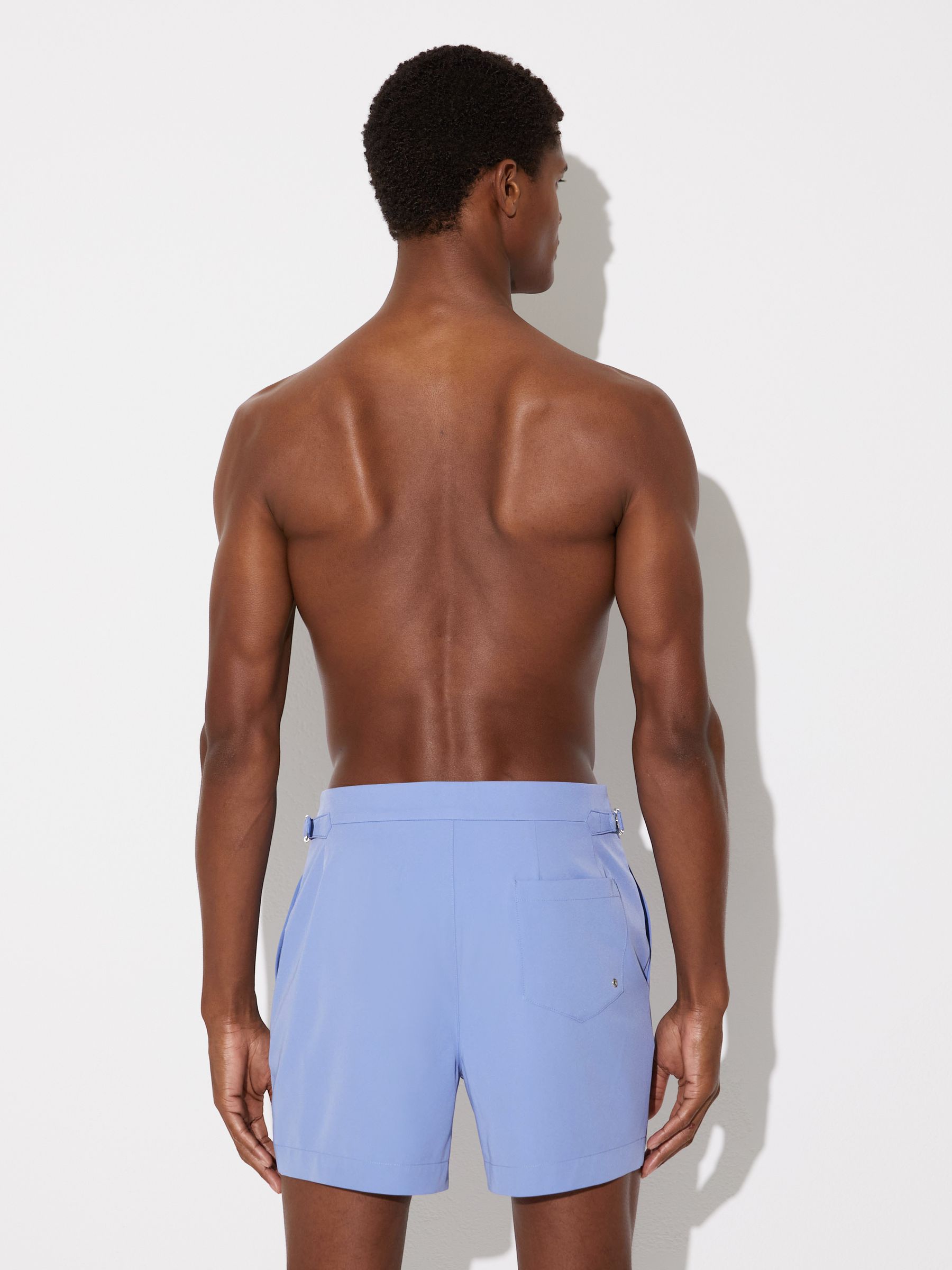 Side-Adjuster Swim Shorts in Sky Blue - image 3