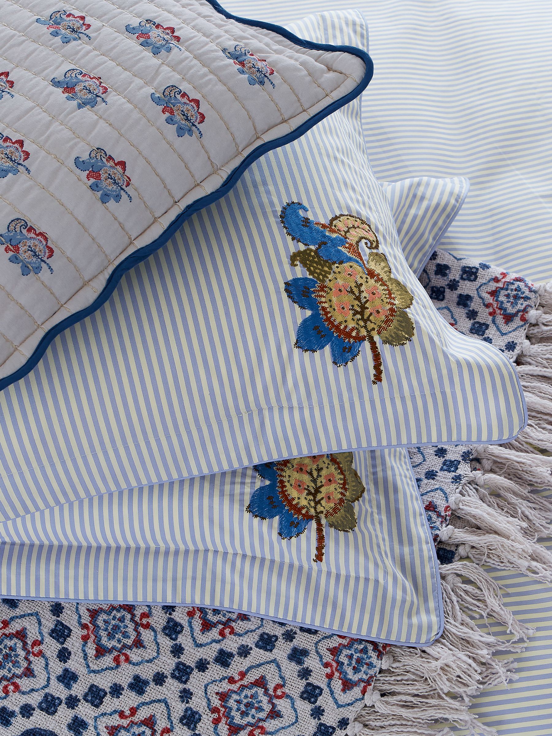 Blue Cream Country Tiles Throw - Image 3 of 3