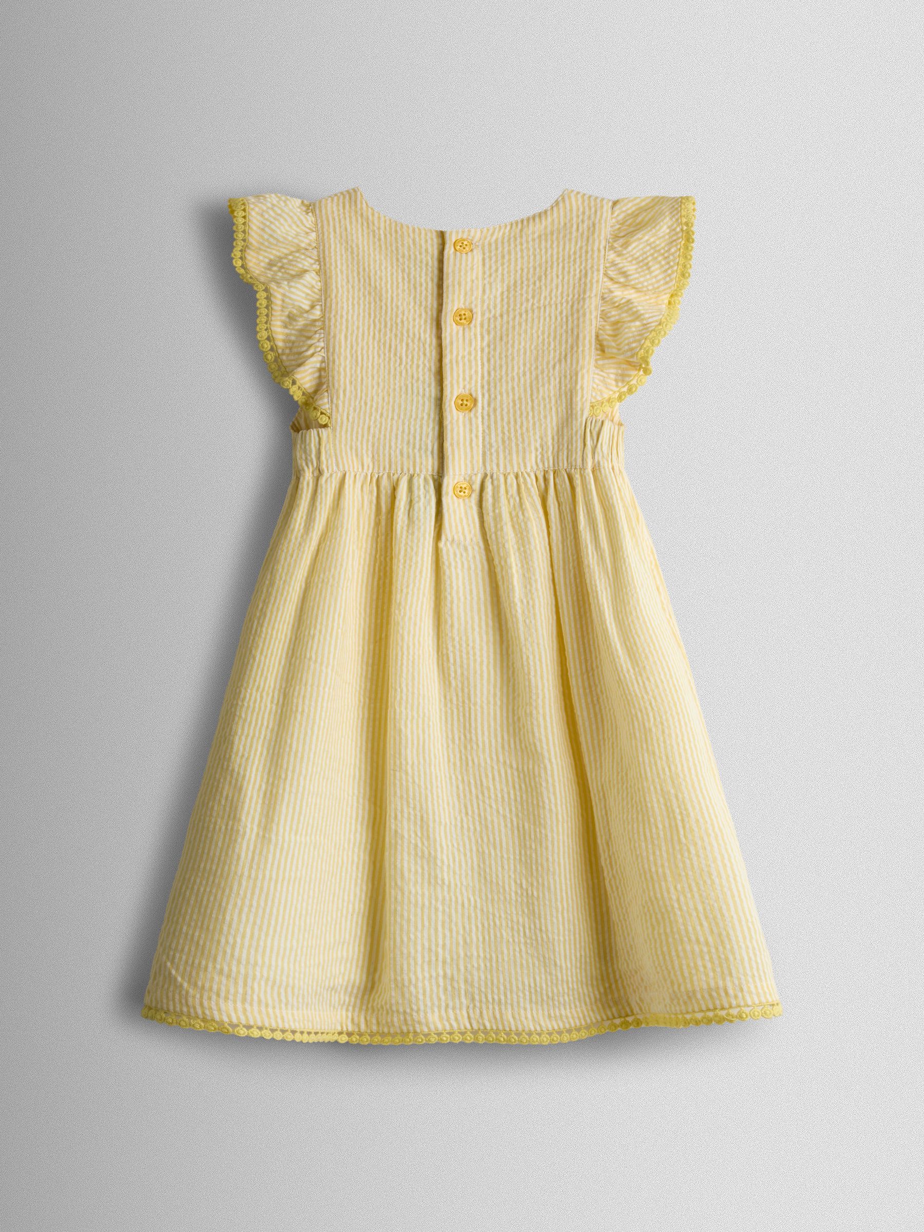 Yellow Bunny Appliqué Frill Shoulder Embroidered Dress - Image 2 of 4