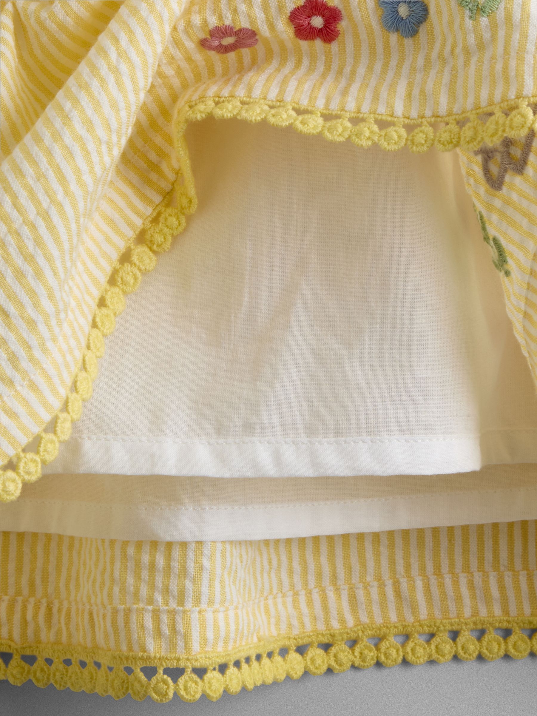 Yellow Bunny Appliqué Frill Shoulder Embroidered Dress - Image 4 of 4