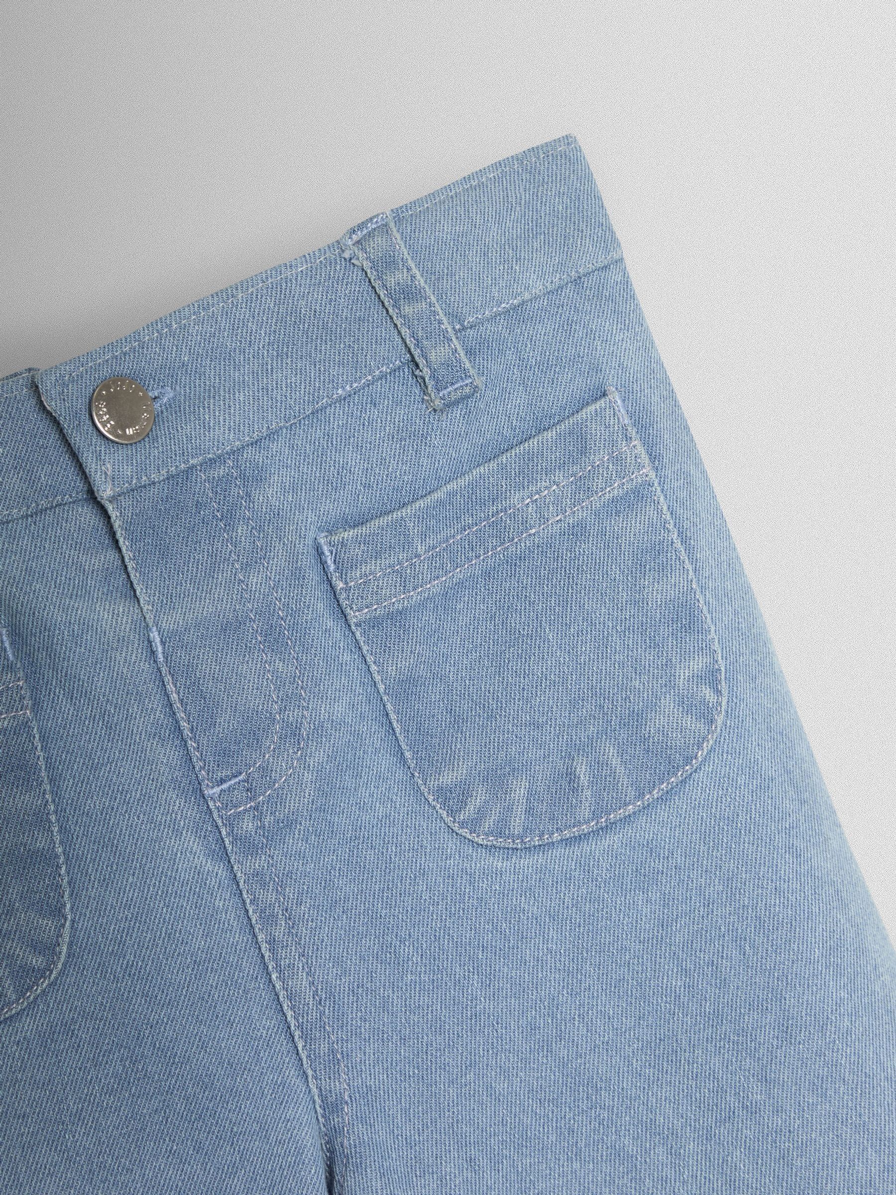Denim Blue Wide Leg Patch Pocket Denim Trousers - Image 3 of 3