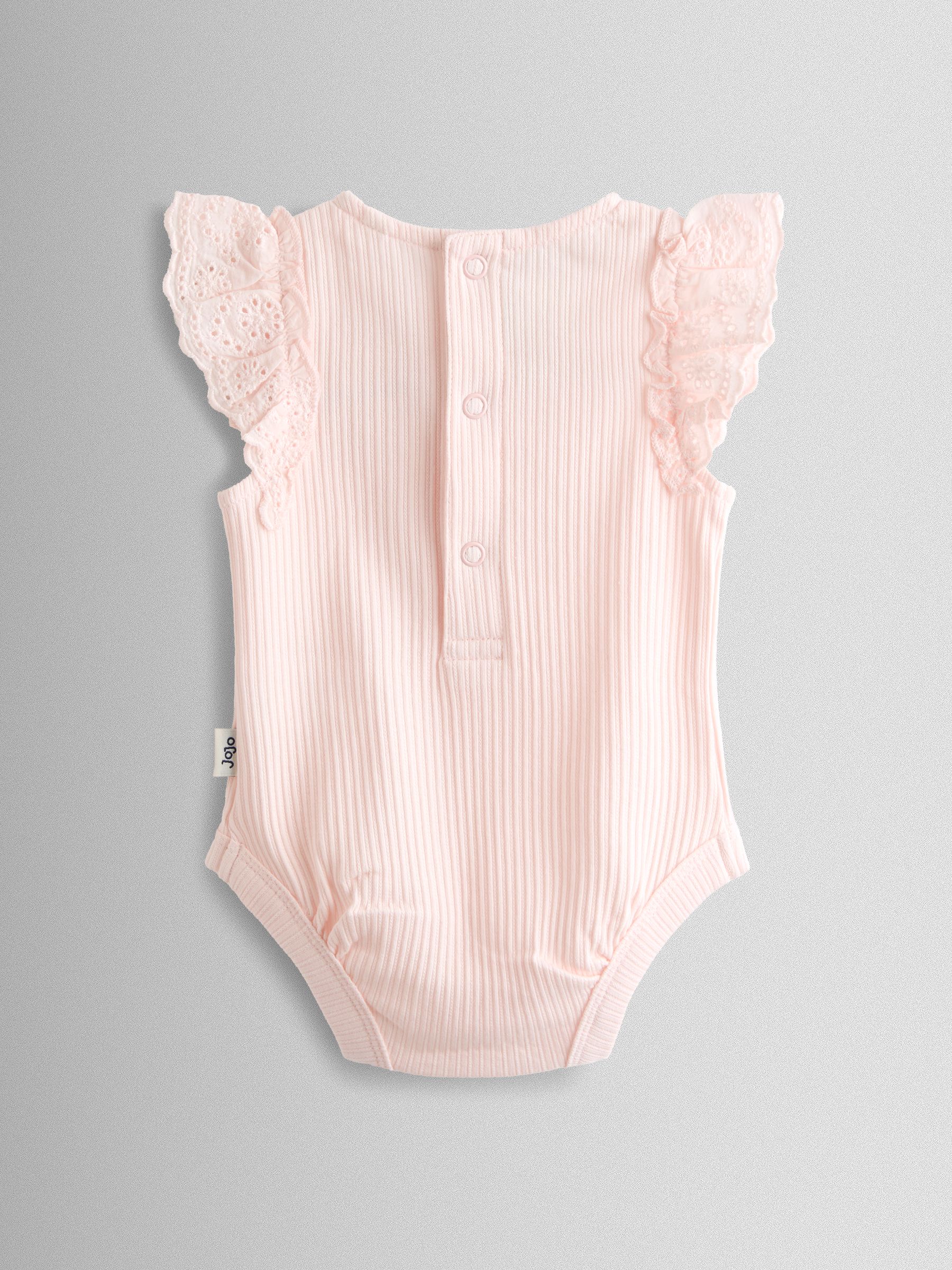 Pink & Cream 2-Pack Broderie Frill Sleeve Body - Image 5 of 7