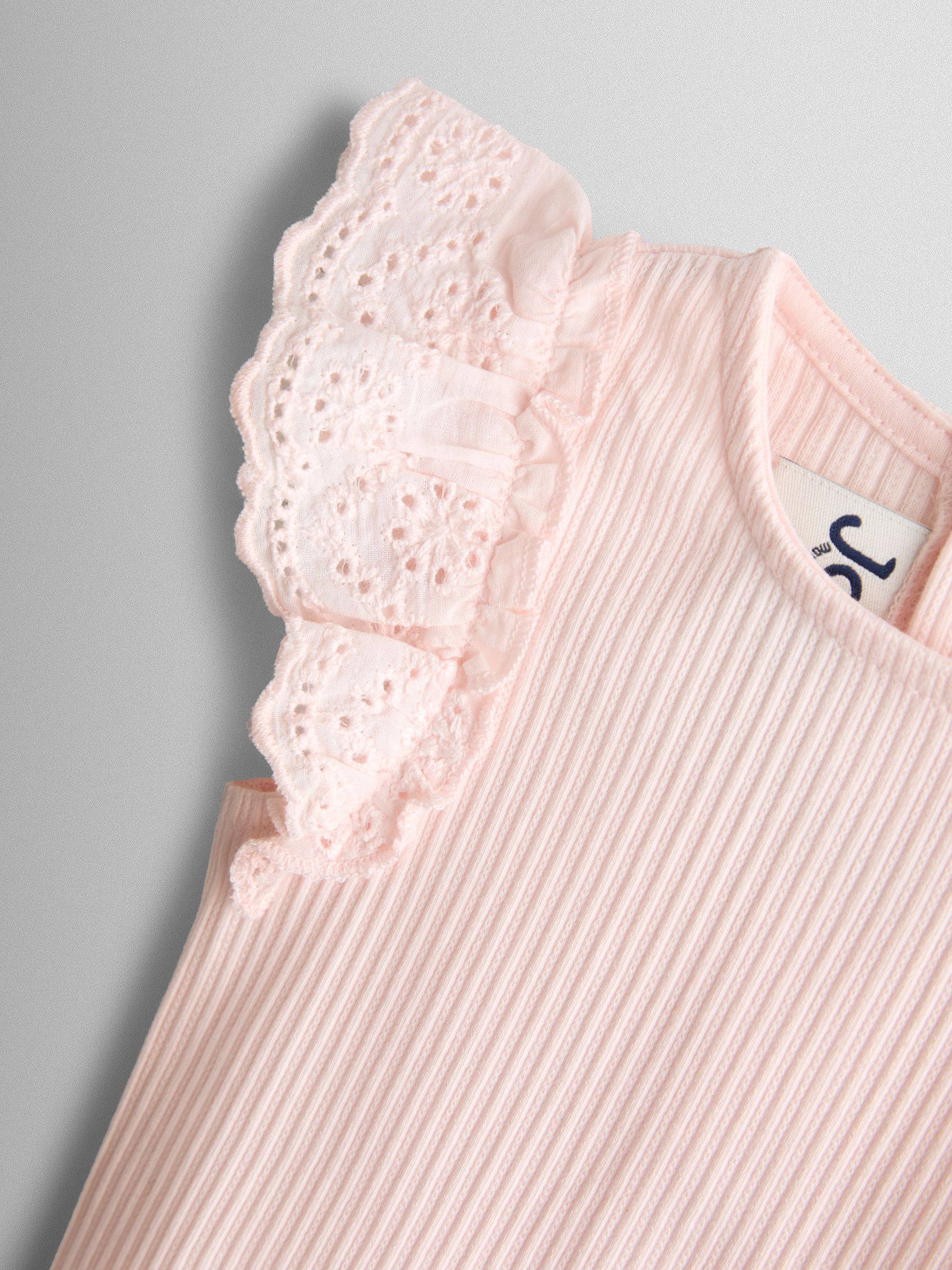 Pink & Cream 2-Pack Broderie Frill Sleeve Body - Image 6 of 7