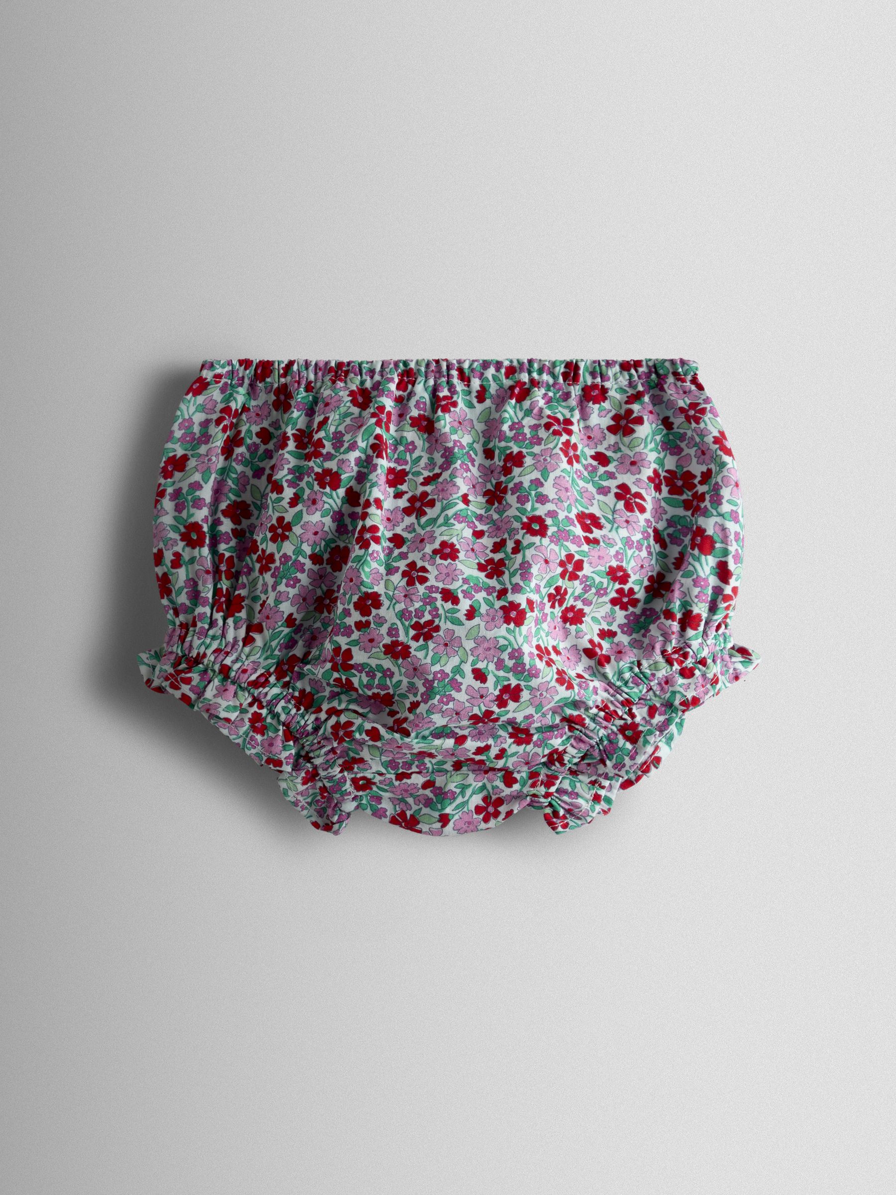 Red Ditsy Floral Sailor Baby Dress - Image 4 of 6