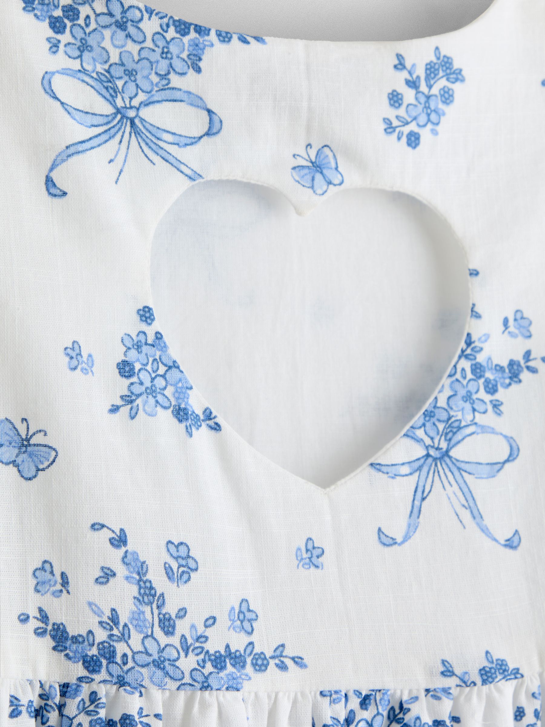 Blue Bows & Flowers Heart Cut Out Sun Dress - Image 4 of 4