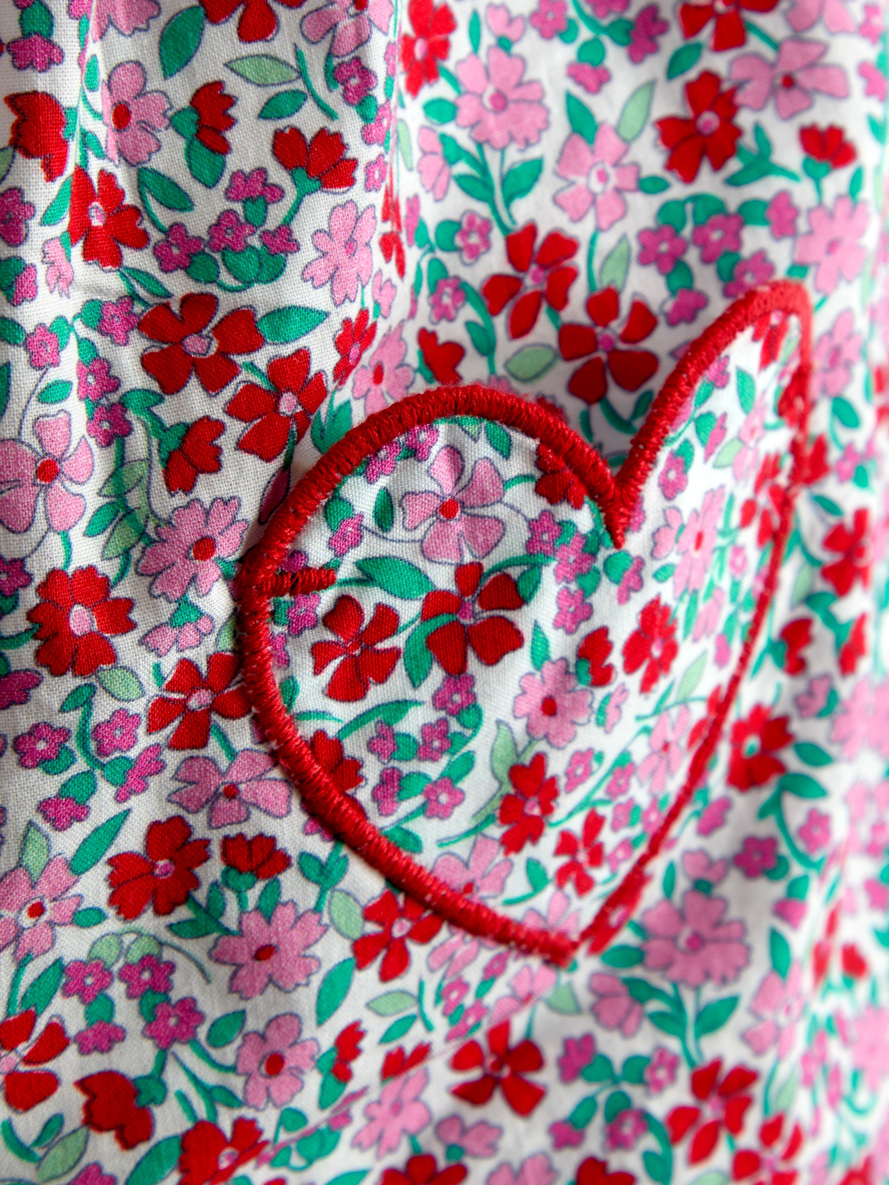 Red Floral Ruffle Shoulder Romper - Image 3 of 3