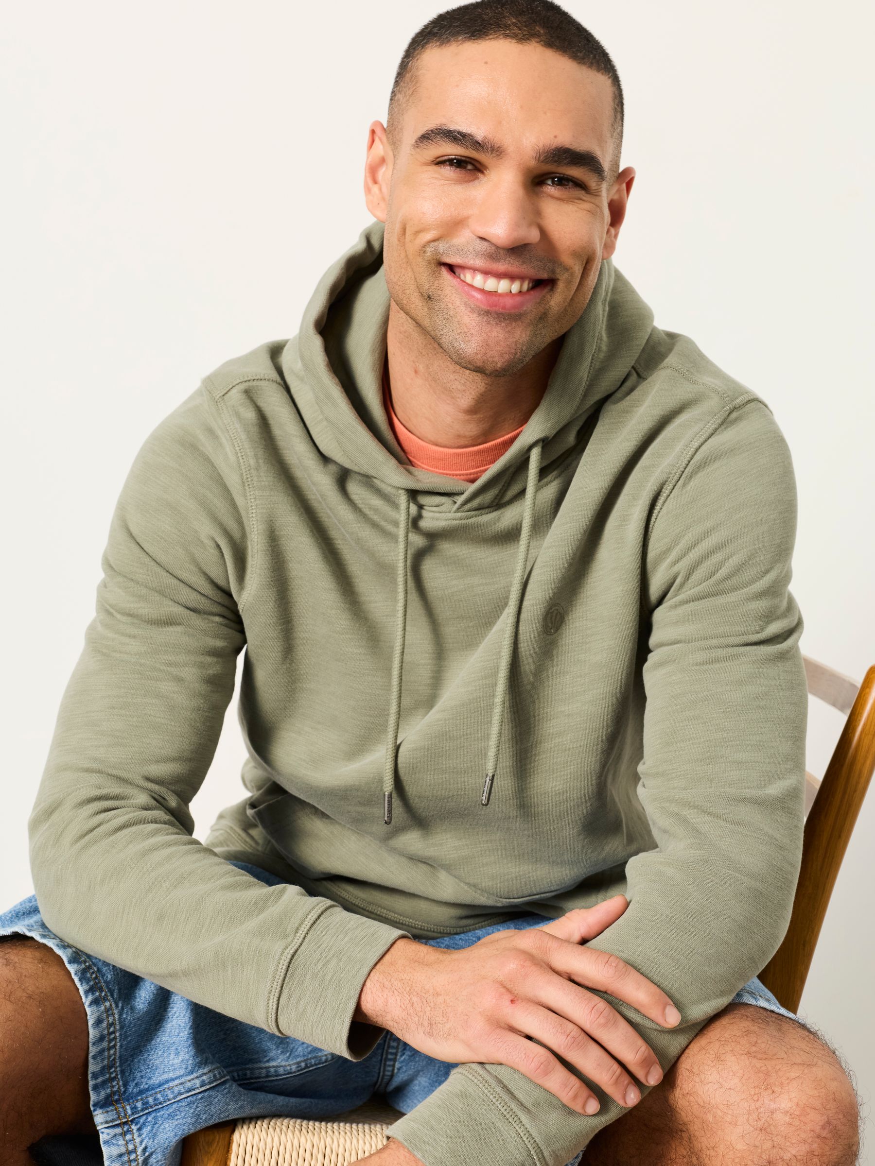 Sage Green Slub Hoodie - Image 5 of 6