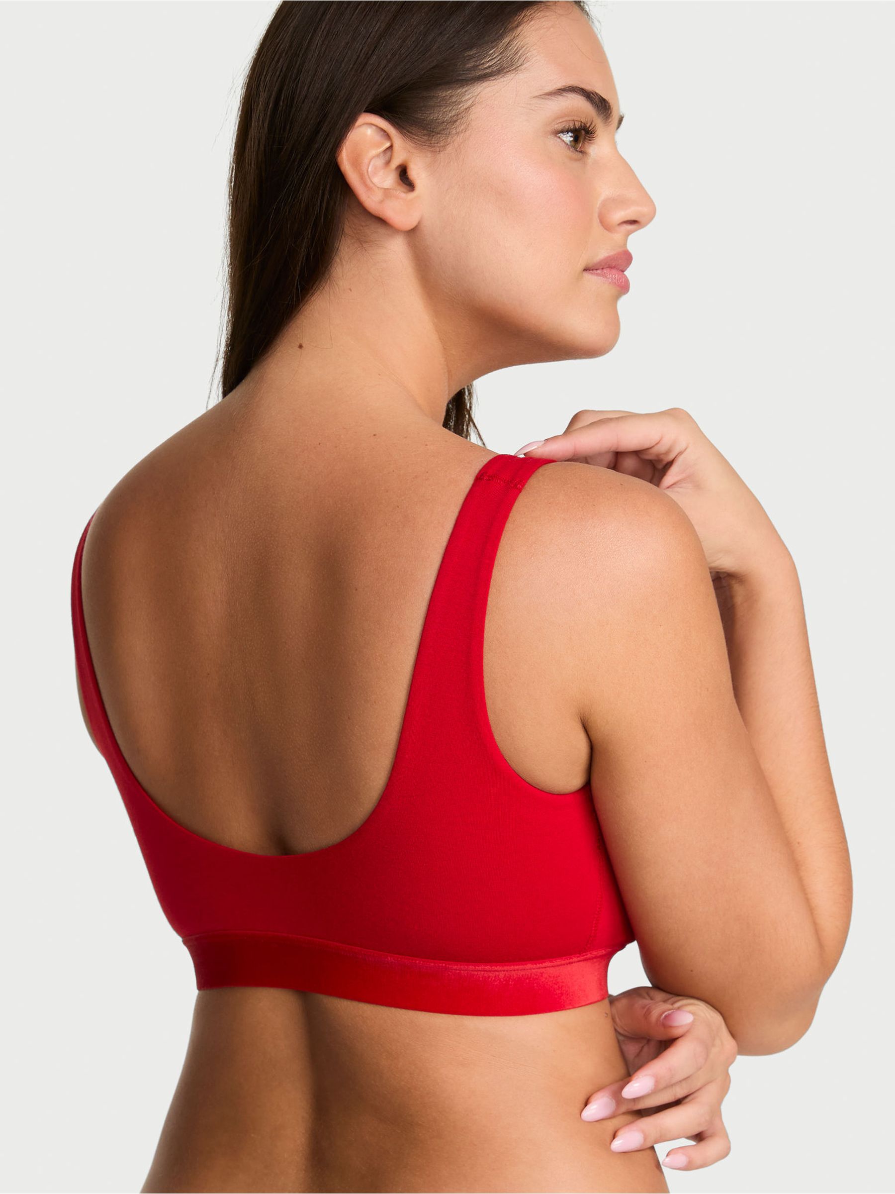 Lipstick Red Logo Shine Patch Scoop Bralette - Image 2 of 2