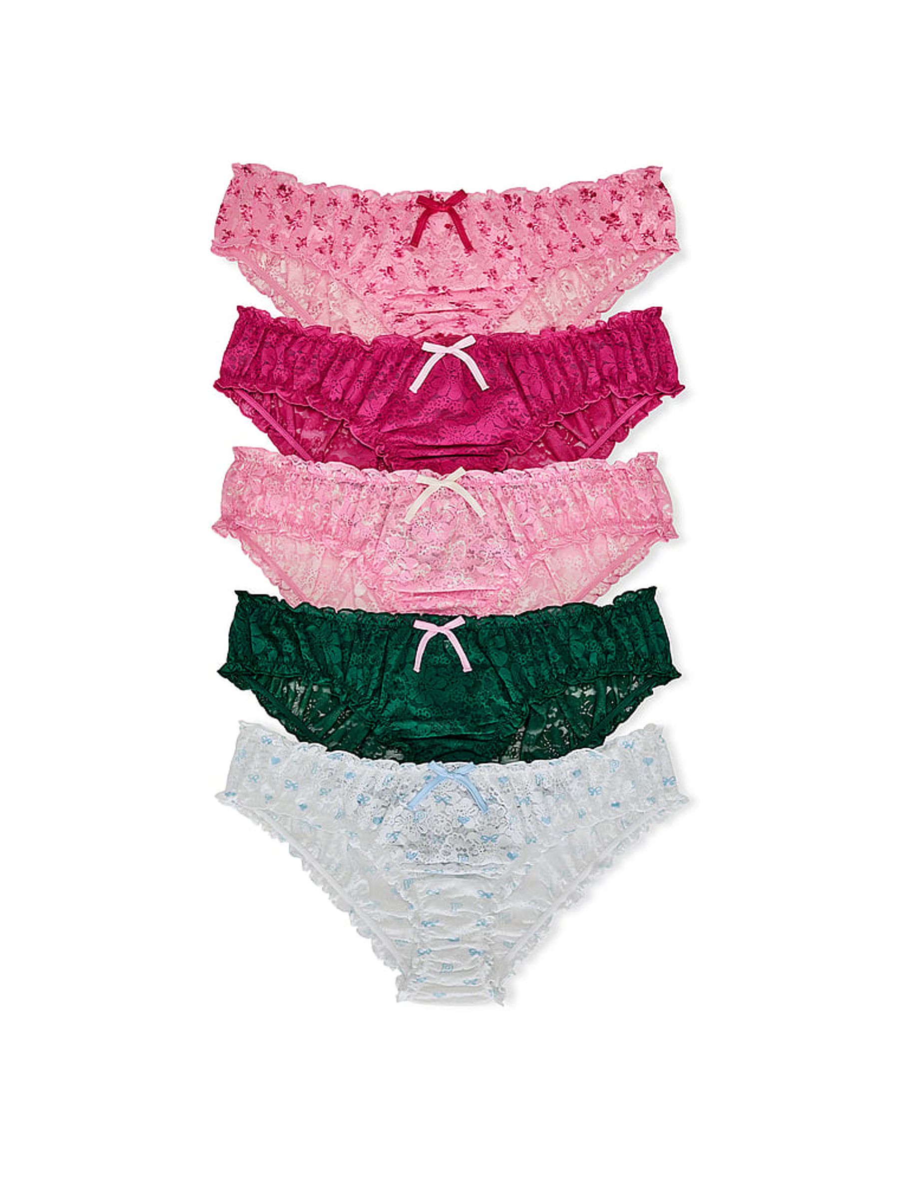 Pink/Green/White Cheeky Knickers 5 Pack - Image 1 of 2