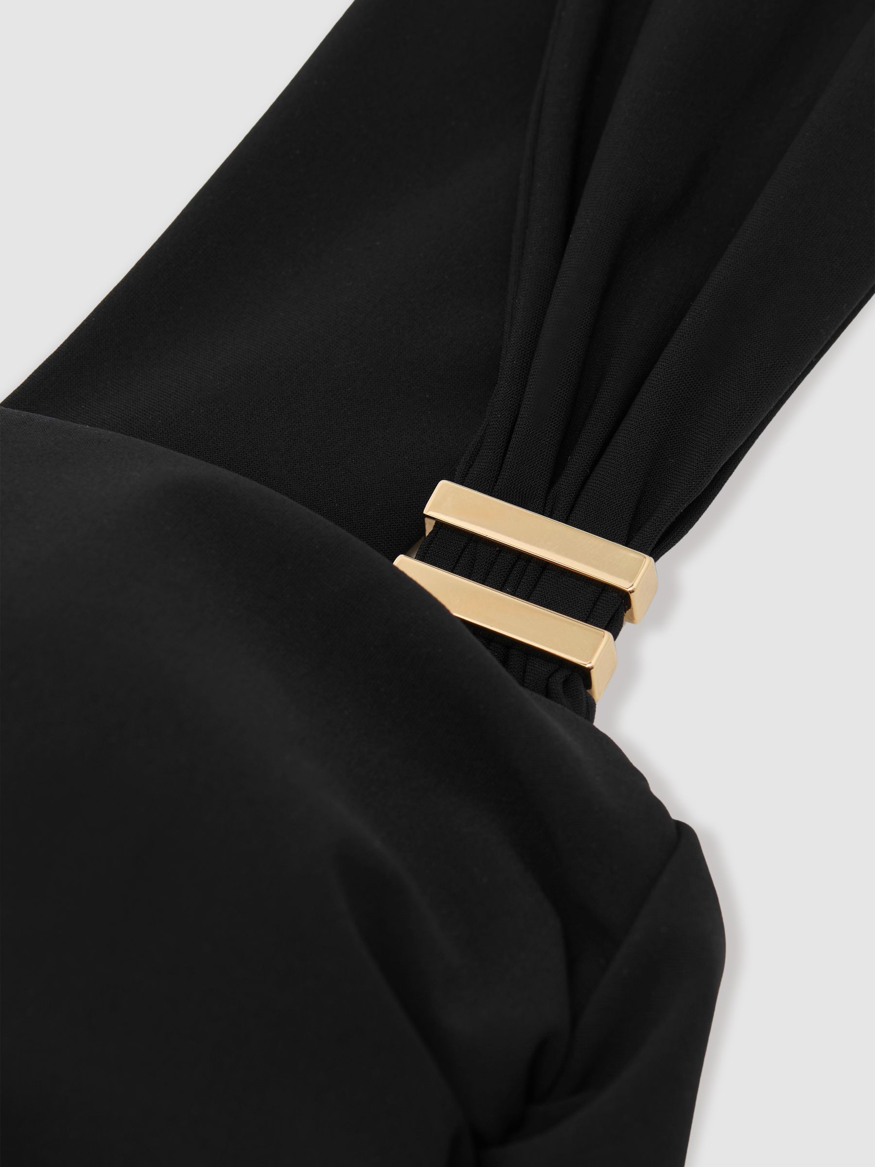 Twist-Front Ruched Bikini Top in Black - image 3