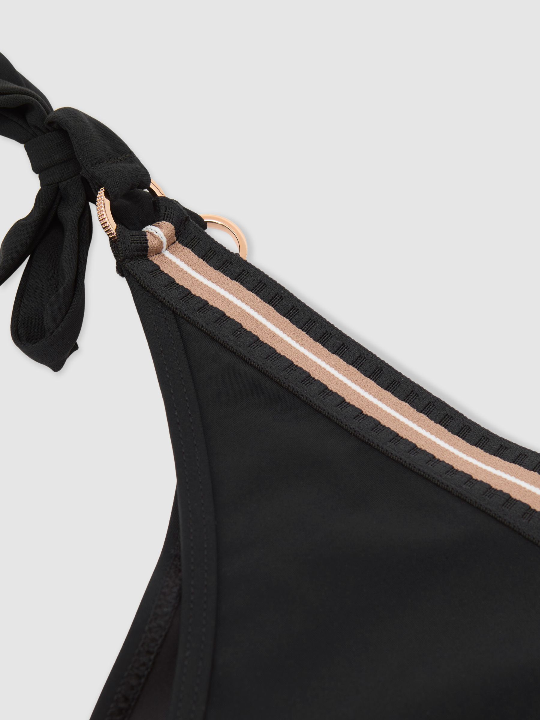 Contrast-Stripe Side-Tie Bikini Bottoms in Black/White - Image 5 of 5