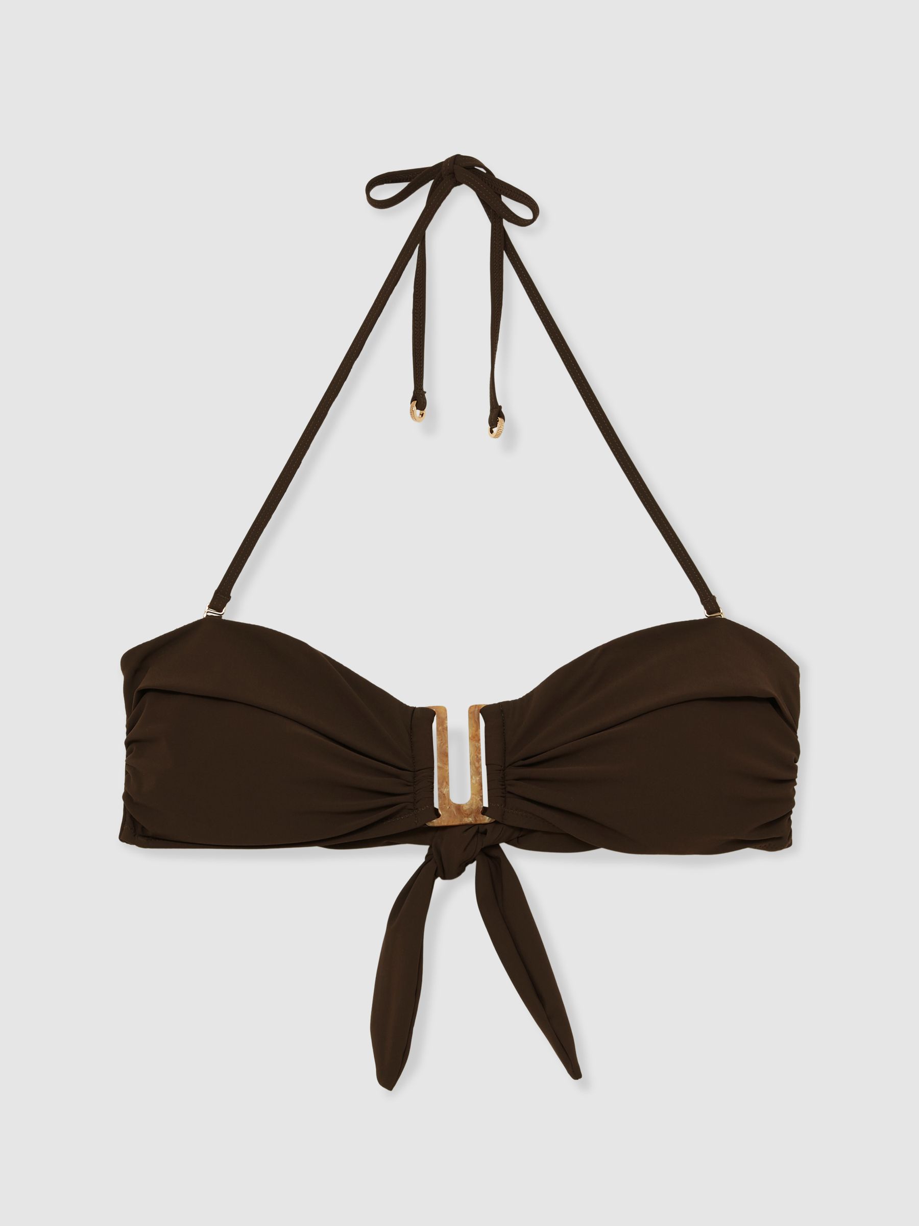 Removable-Strap Bandeau Bikini Top in Chocolate - image 1