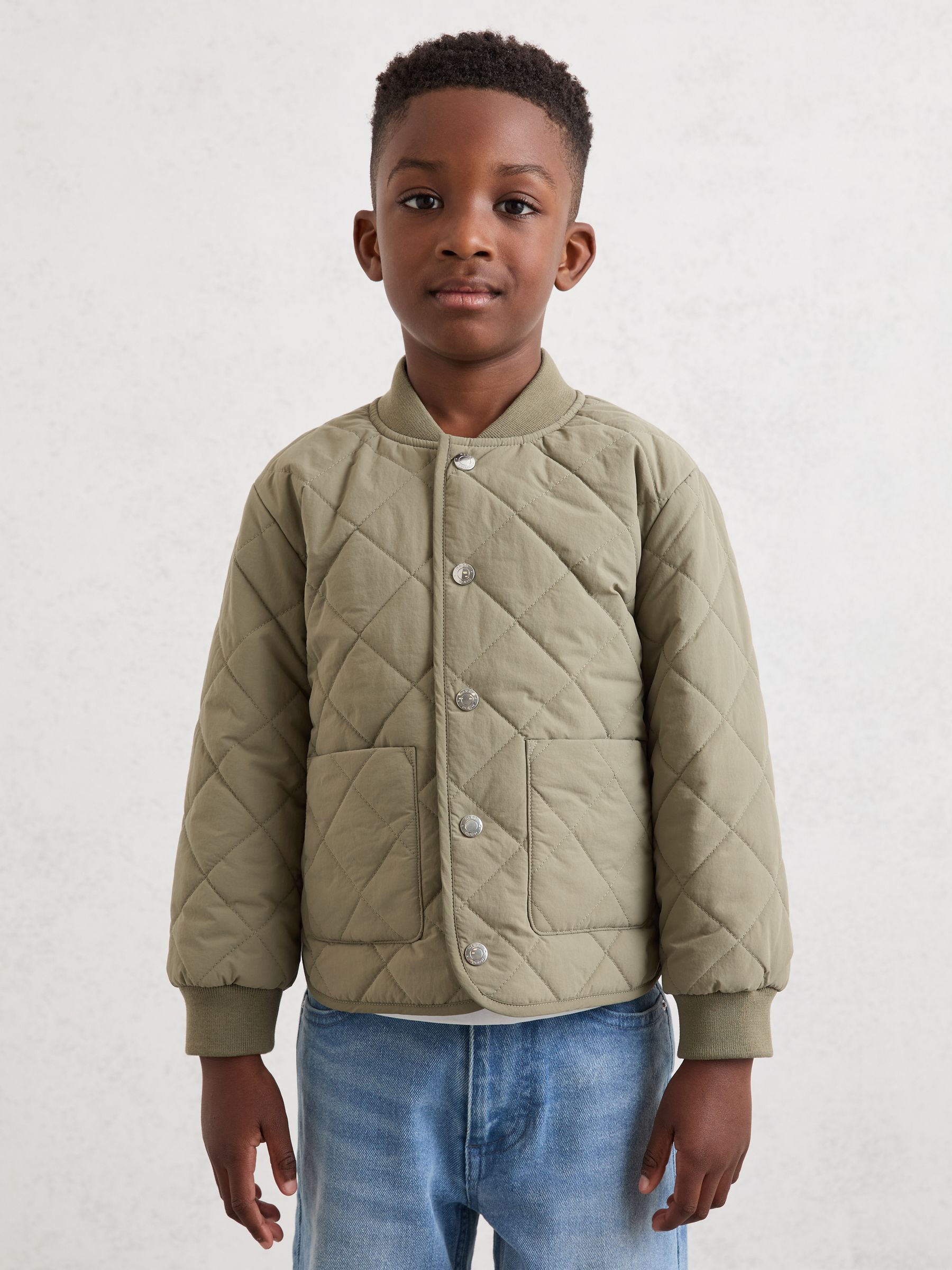 9-13 yrs Lightweight Quilted Jacket in Green - Image 1 of 4