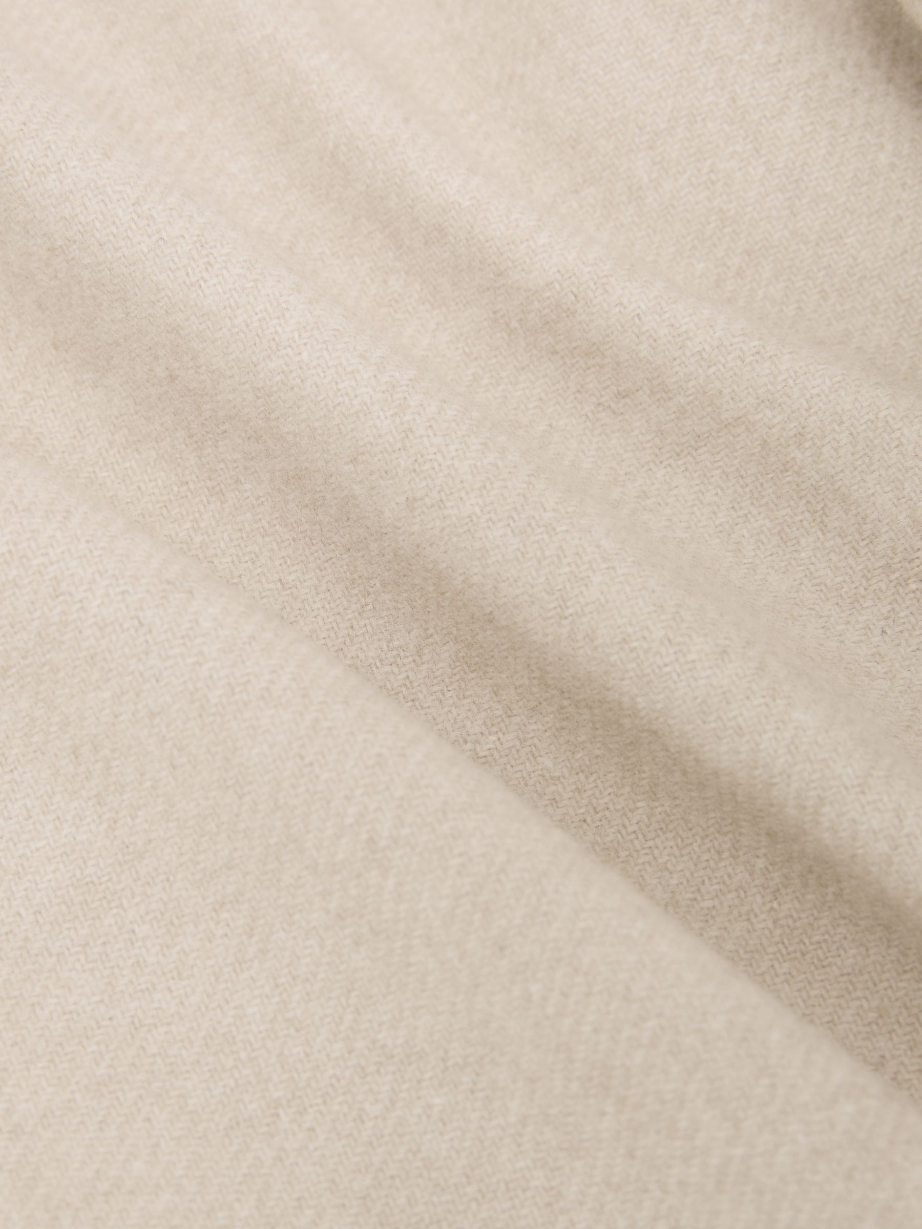 Flannel Double-Breasted Blazer Tailored-Fit with Wool in Oatmeal Brown - Image 8 of 9