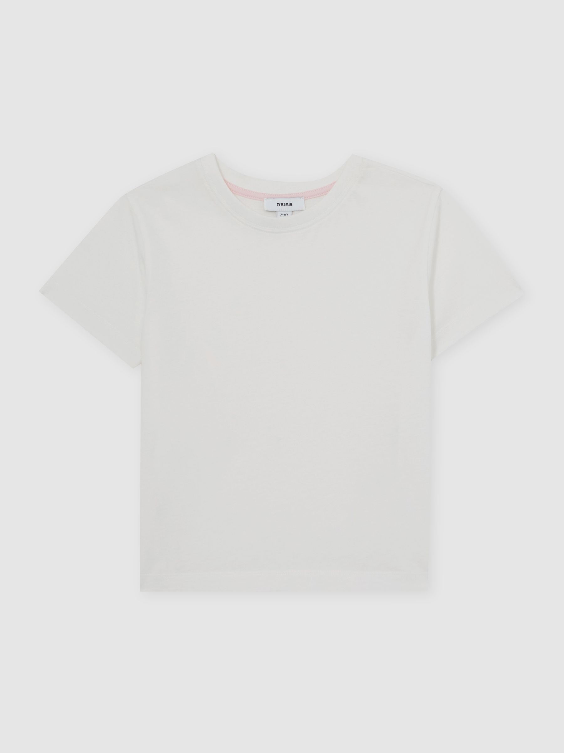 Cotton Crew Neck T-Shirt in White - Image 1 of 5 Cotton Crew Neck T-Shirt in White - Image 1 of 5