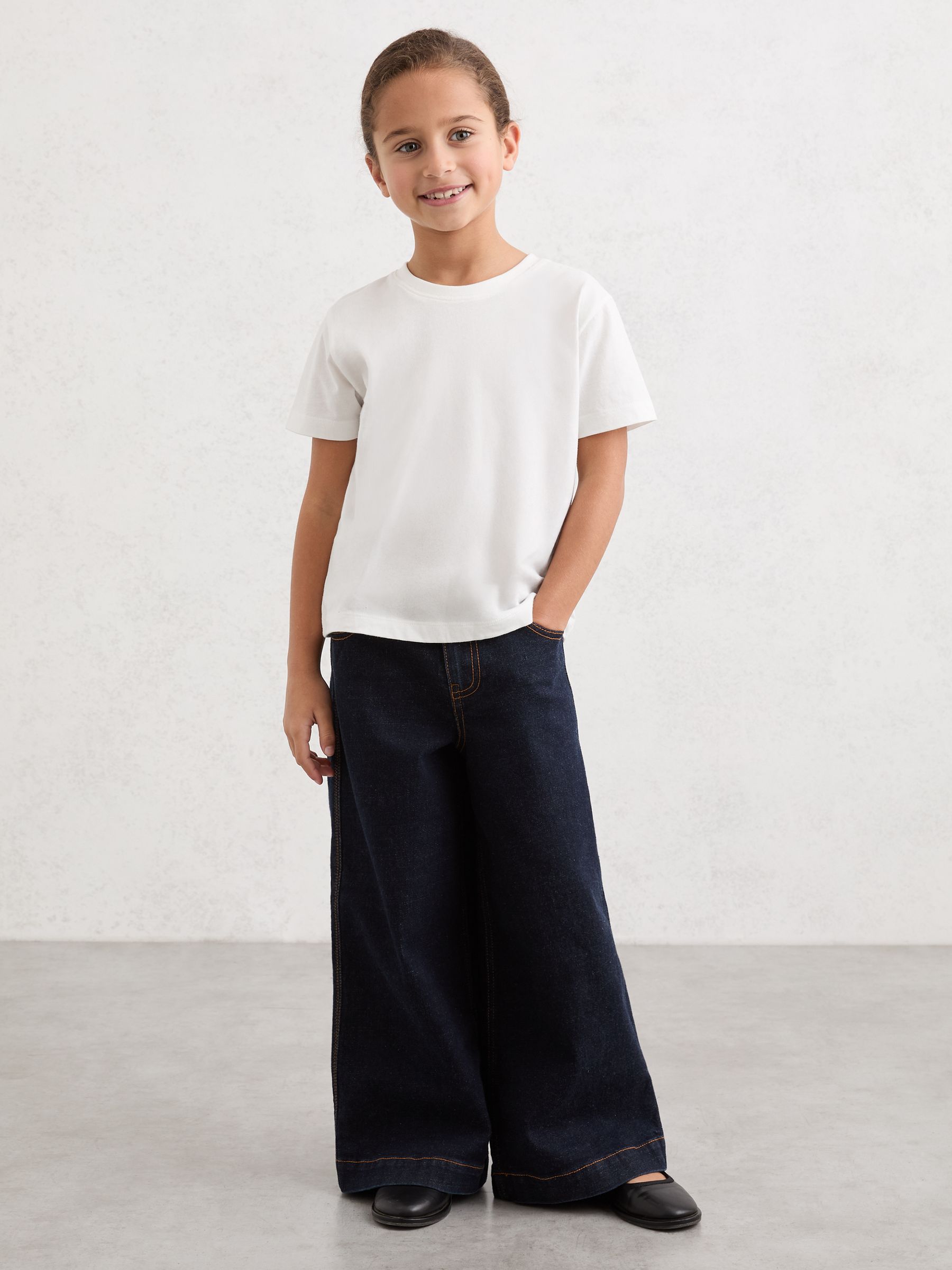 Cotton Crew Neck T-Shirt in White - Image 2 of 5